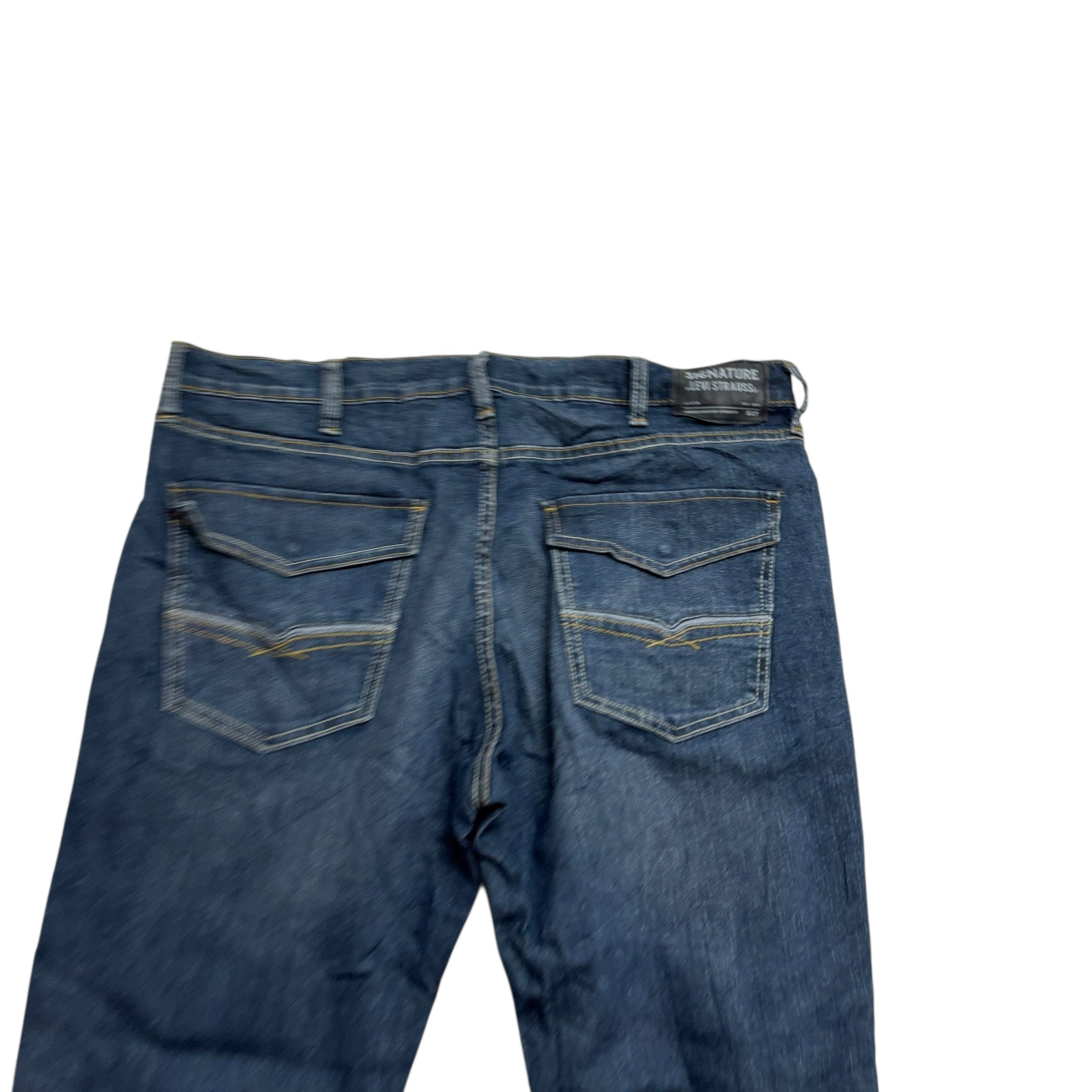 Levis Signature Jeans W38 L32 Mens Dark Blue Slim Straight Fit Stretch (E)