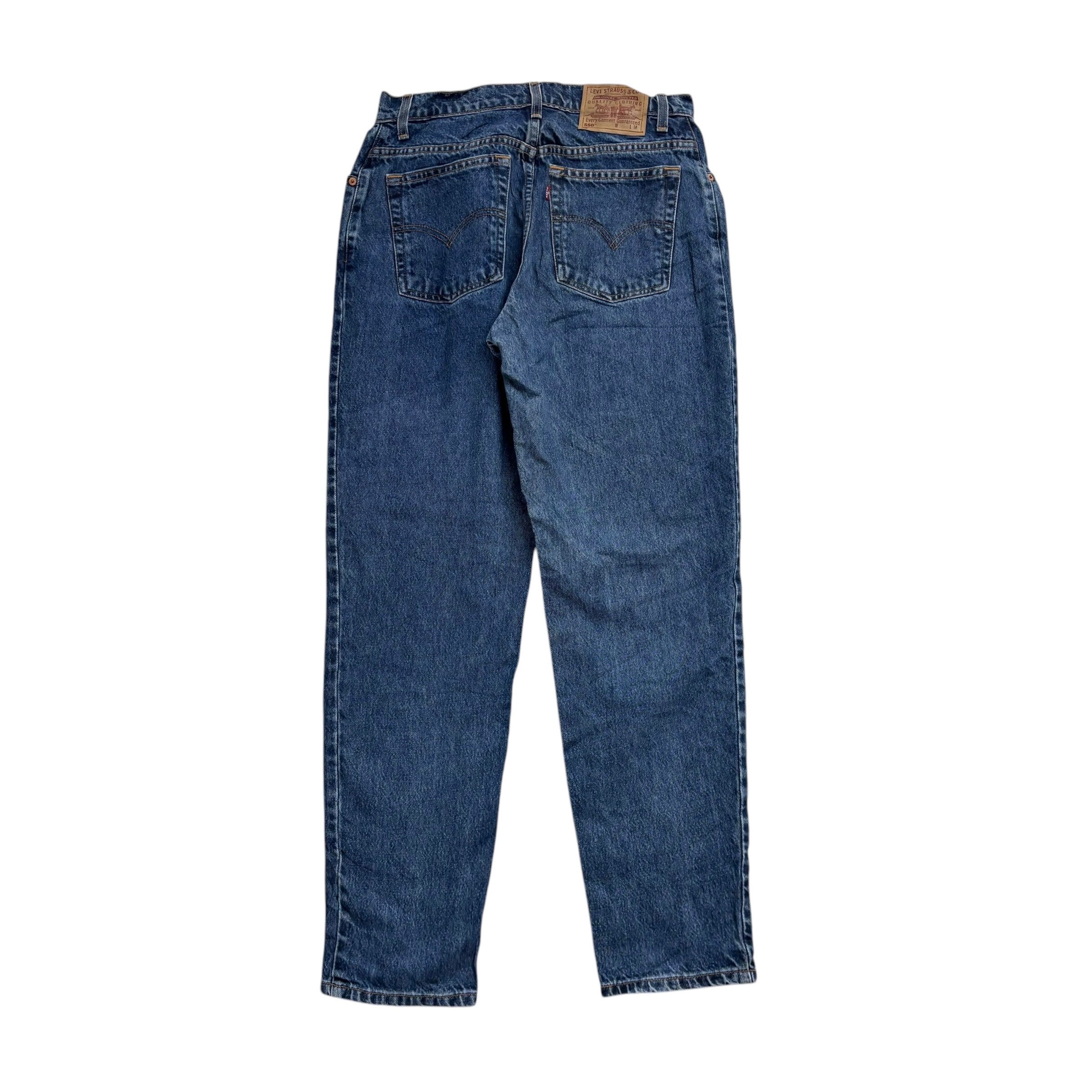 Levis 550 Jeans W30 L32 Womens Mid Blue Relaxed Taper Mom Fit Vintage Denim (E)