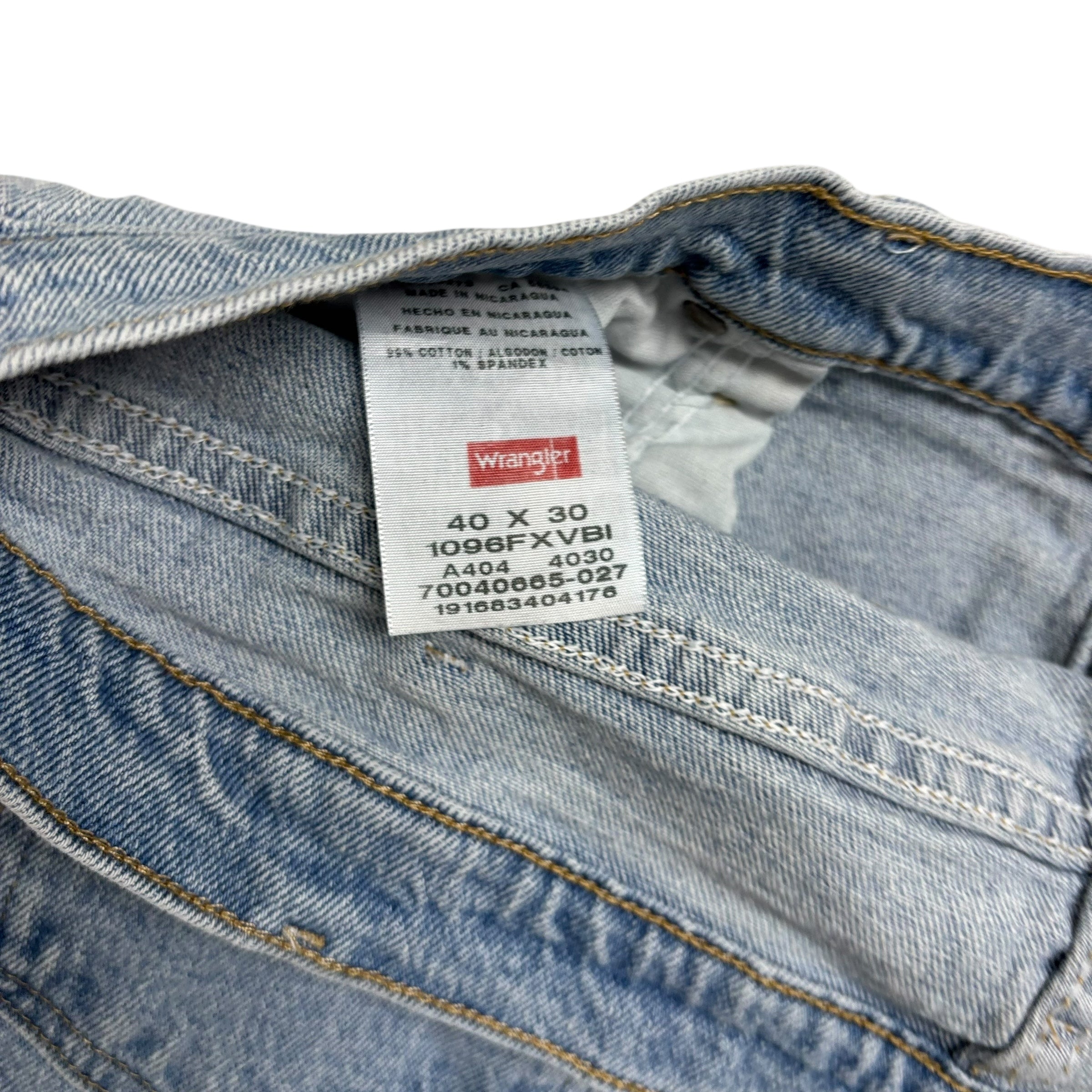 Wrangler Jeans W40 L30 Mens Light Blue Regular Straight Fit Stretch Denim