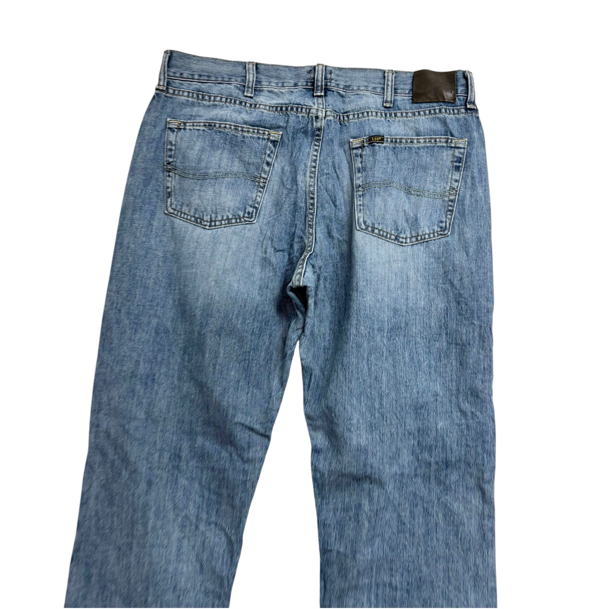 Lee Jeans W38 L30 Mens Light Blue Regular Straight Fit Denim (E)