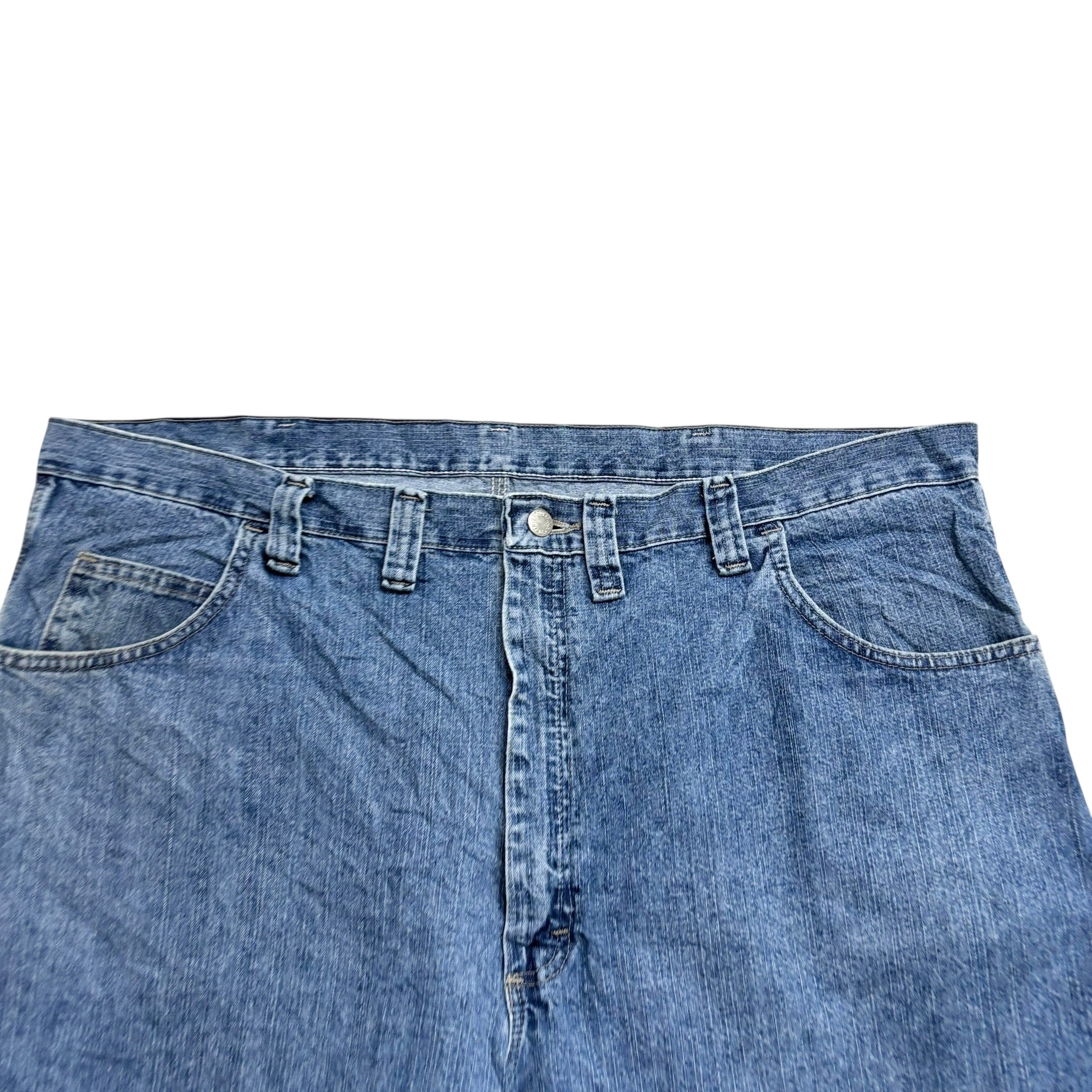 Wrangler Baggy Jorts W44 Mens Mid Blue Denim Shorts Relaxed Fit Carpenter (E)