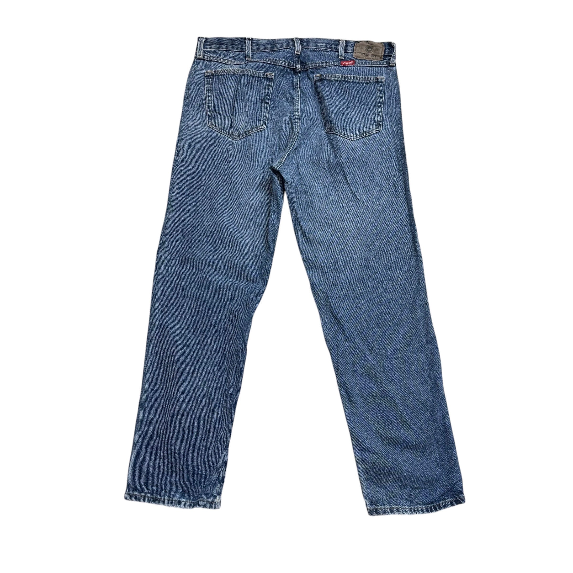 Wrangler Jeans W38 L32 Mens Mid Blue Regular Straight Fit Denim