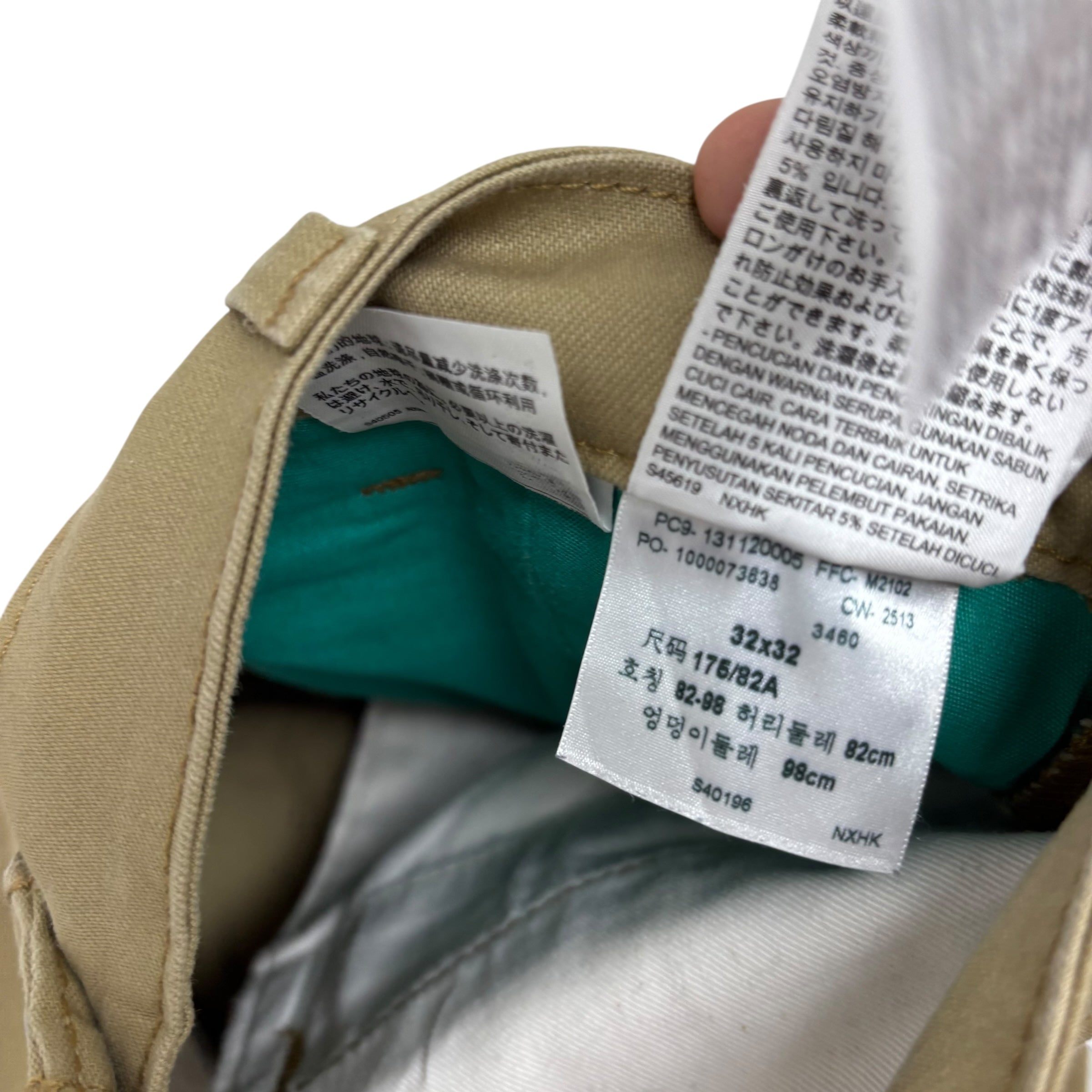 Levis Commuter Chino Trousers W32 L32 Mens Beige Regular Tapered Fit Stretch (E)