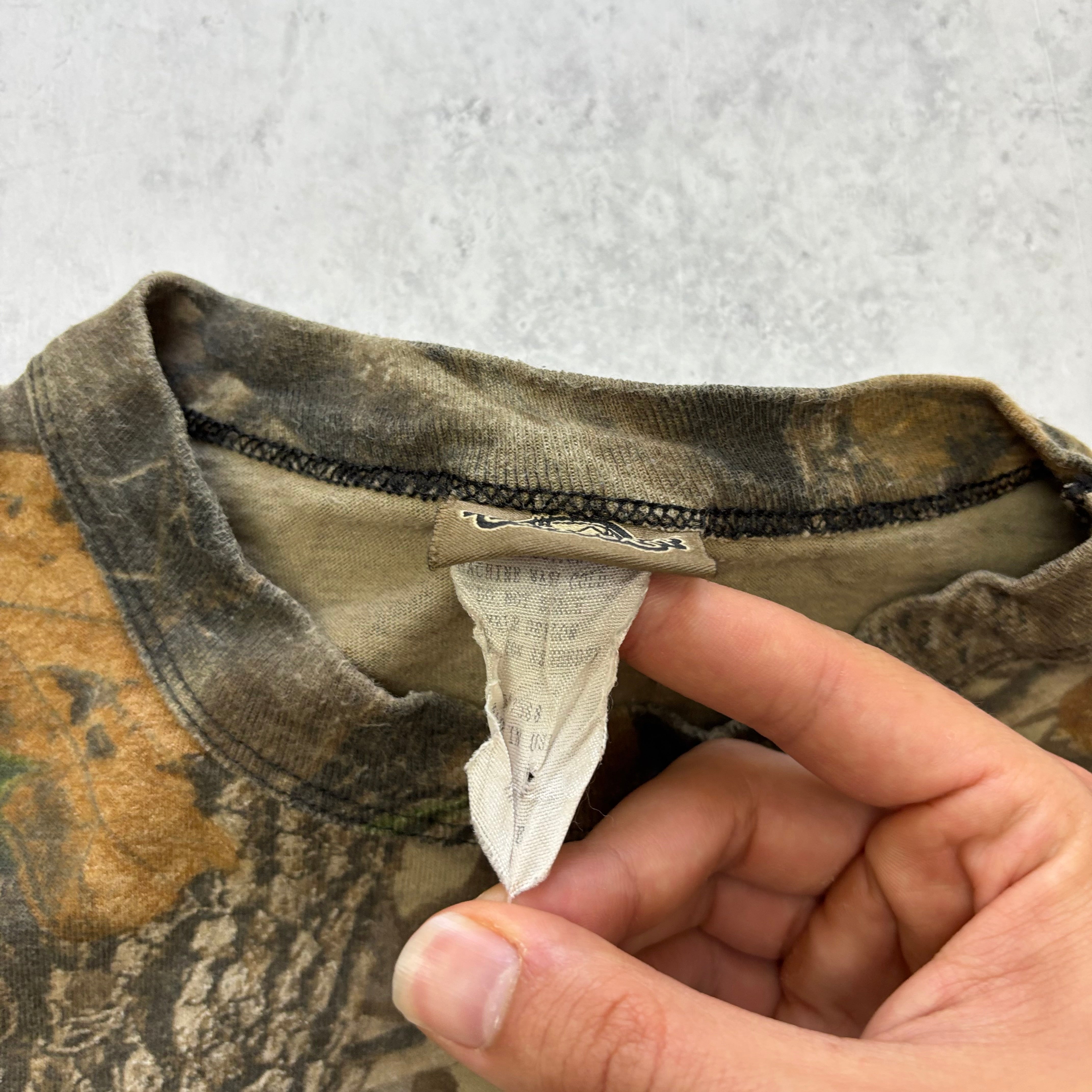 Vintage RealTree T Shirt Mens XXL Camo 90s Hunting Long Sleeve (E)