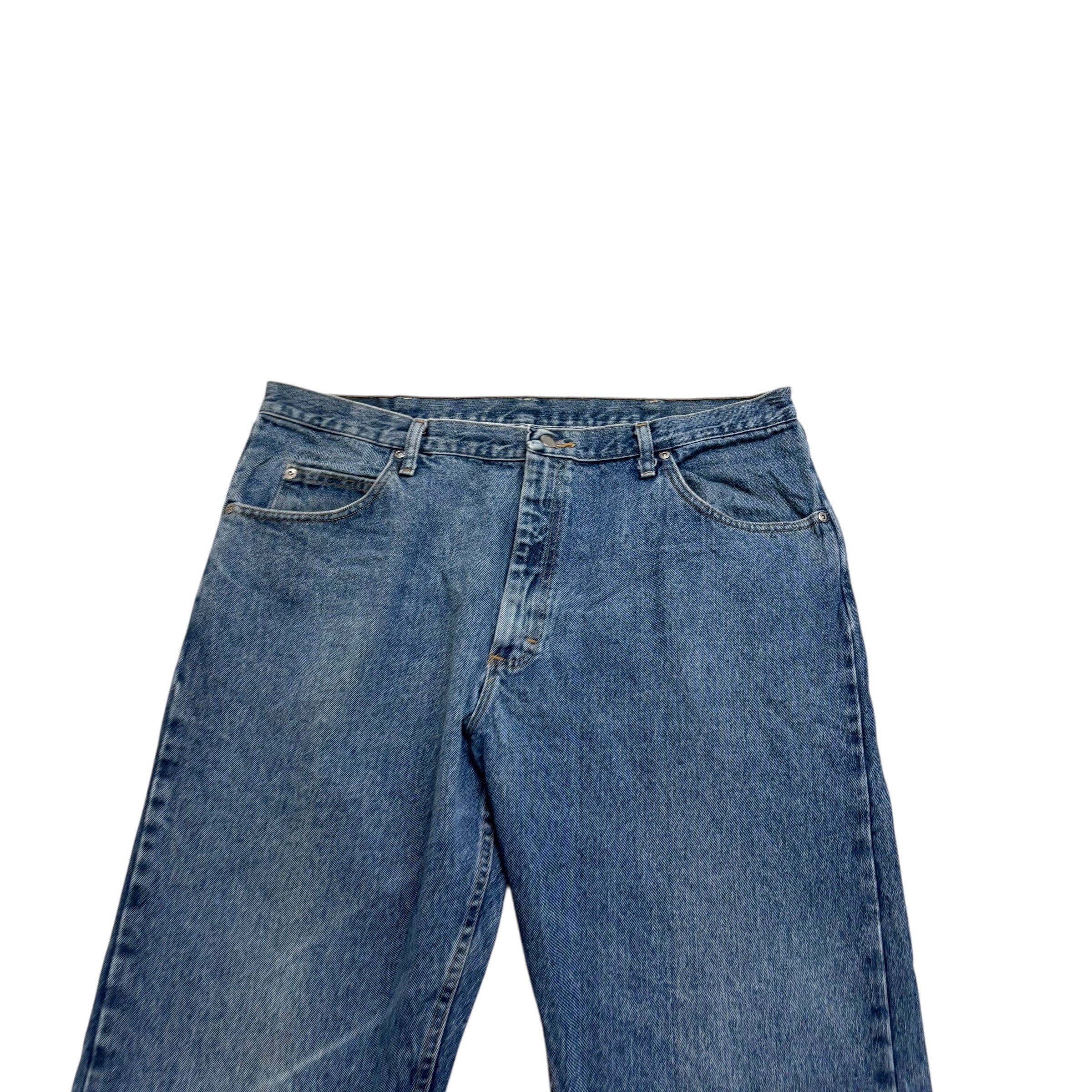 Wrangler Jeans W40 L30 Mens Mid Blue Relaxed Straight Fit Denim