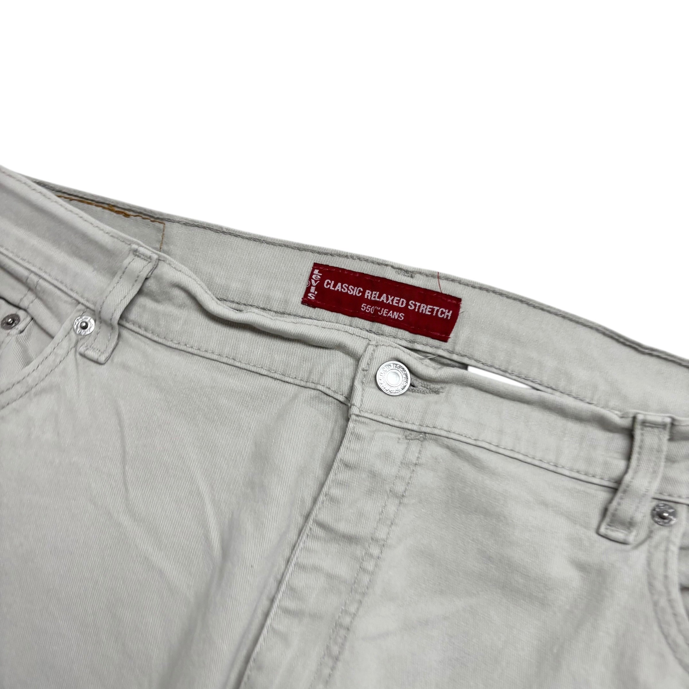 Levis 550 Jeans W40 L30 Womens Cream Relaxed Tapered Vintage Stretch (E)