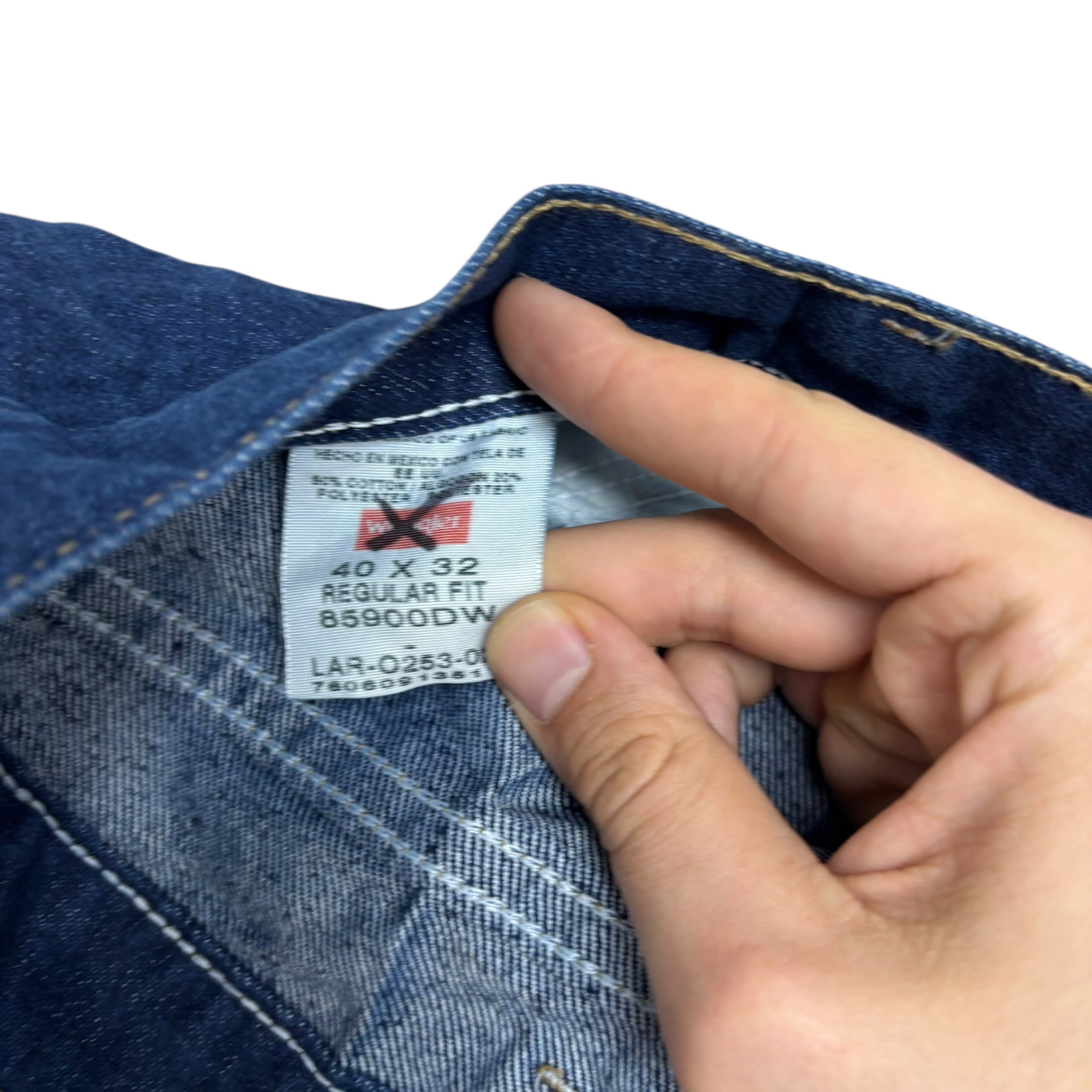 Wrangler Jeans W40 L33 Mens Dark Blue Regular Straight Fit Denim (E)