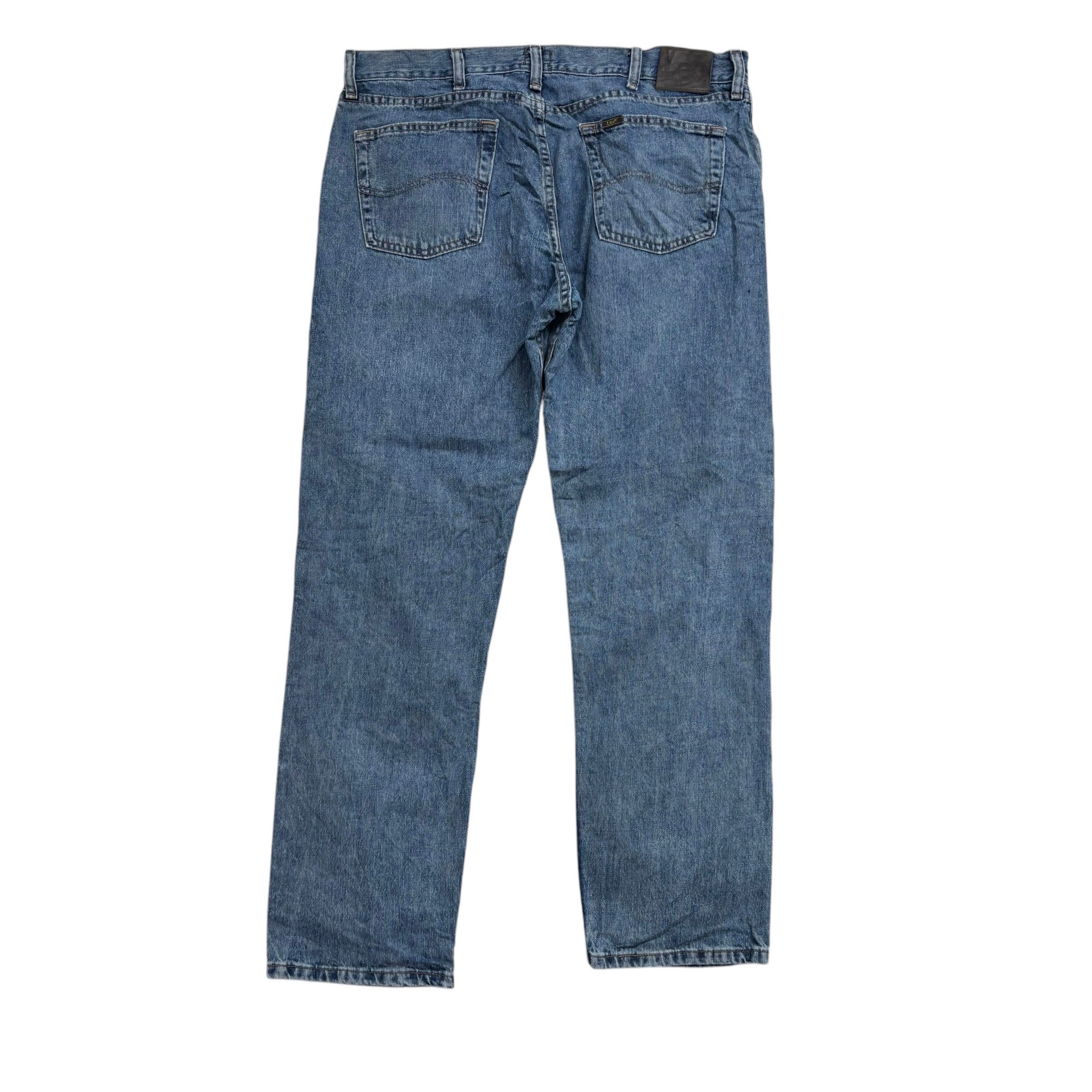Lee Jeans W36 L32 Mens Light Blue Regular Straight Fit Vintage Denim (E)