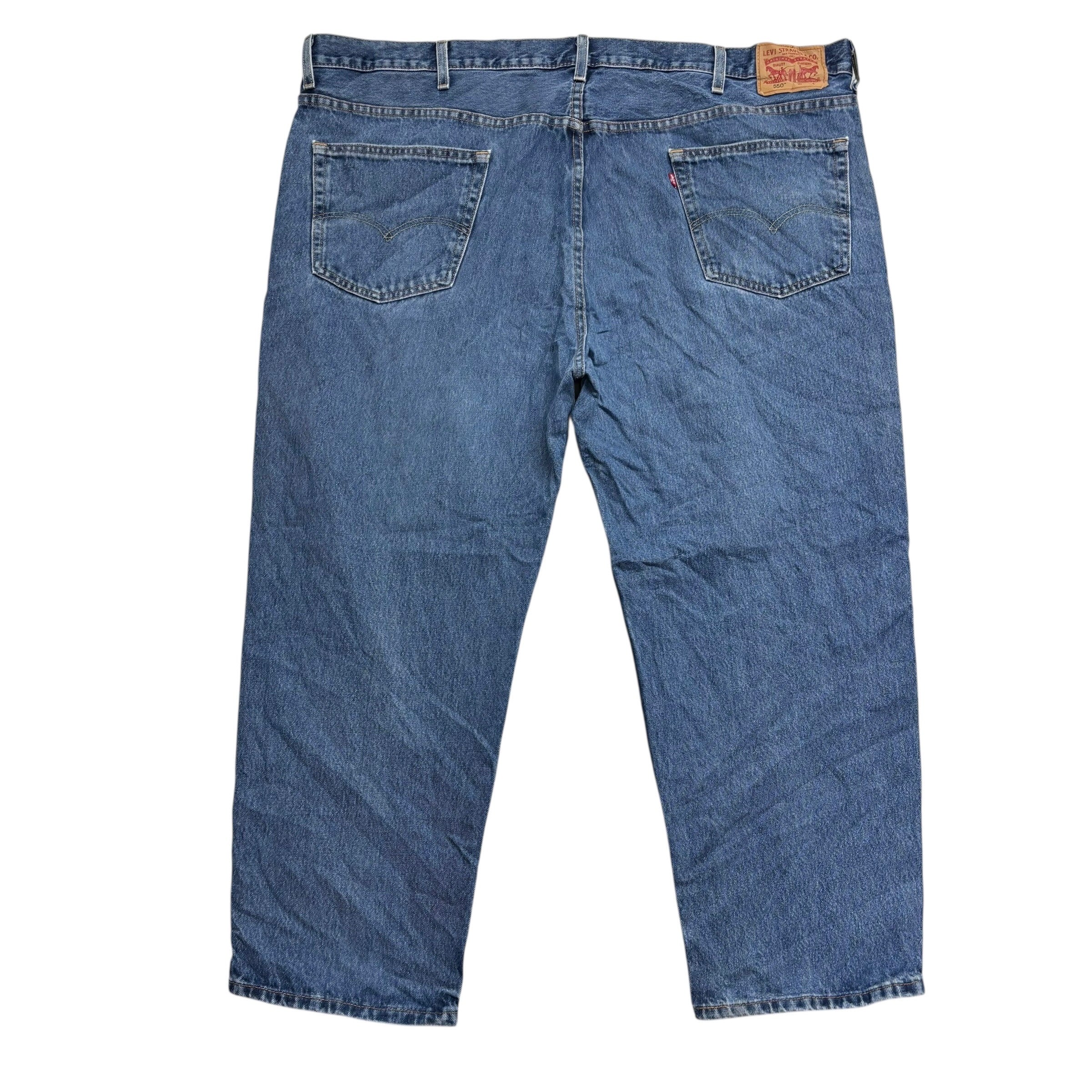 Levis 550 Jeans W50 L29 Mens Mid Blue Baggy Relaxed Straight Fit Denim (E)