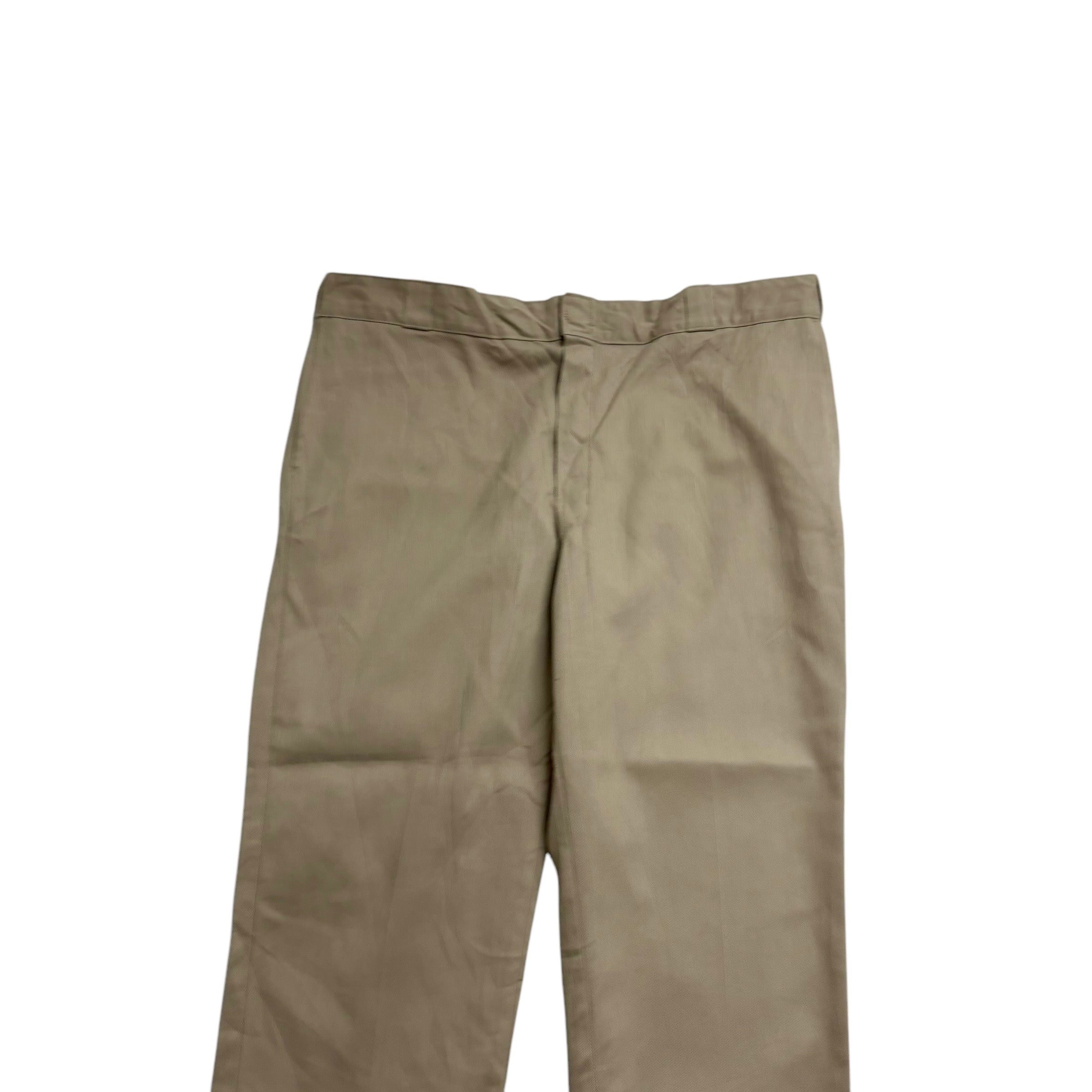 Dickies 874 Trousers W42 L30 Mens Beige Pants Original Straight Fit (E)