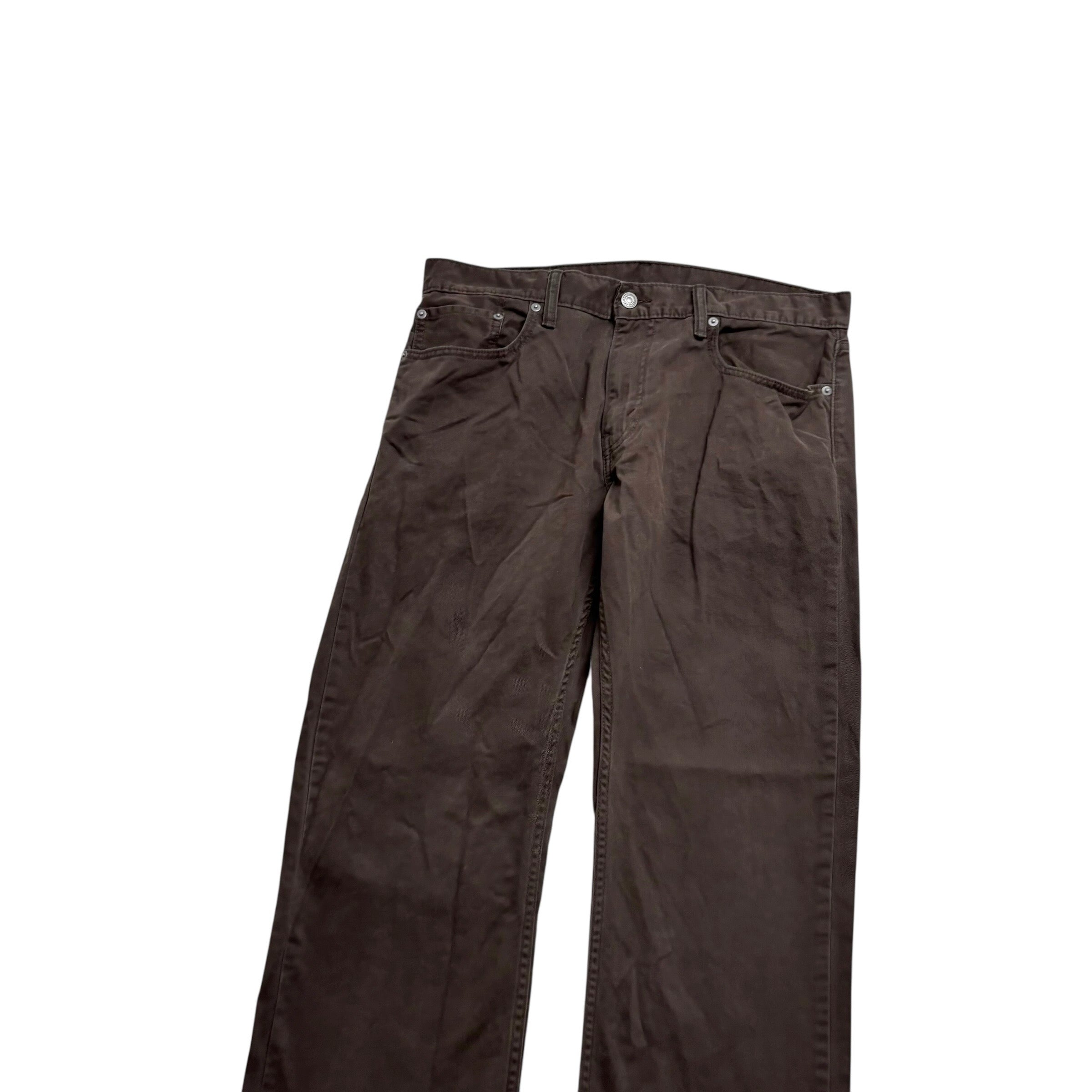Levis 514 Trousers W34 L32 Mens Brown Regular Straight Fit Cotton Pants (E)
