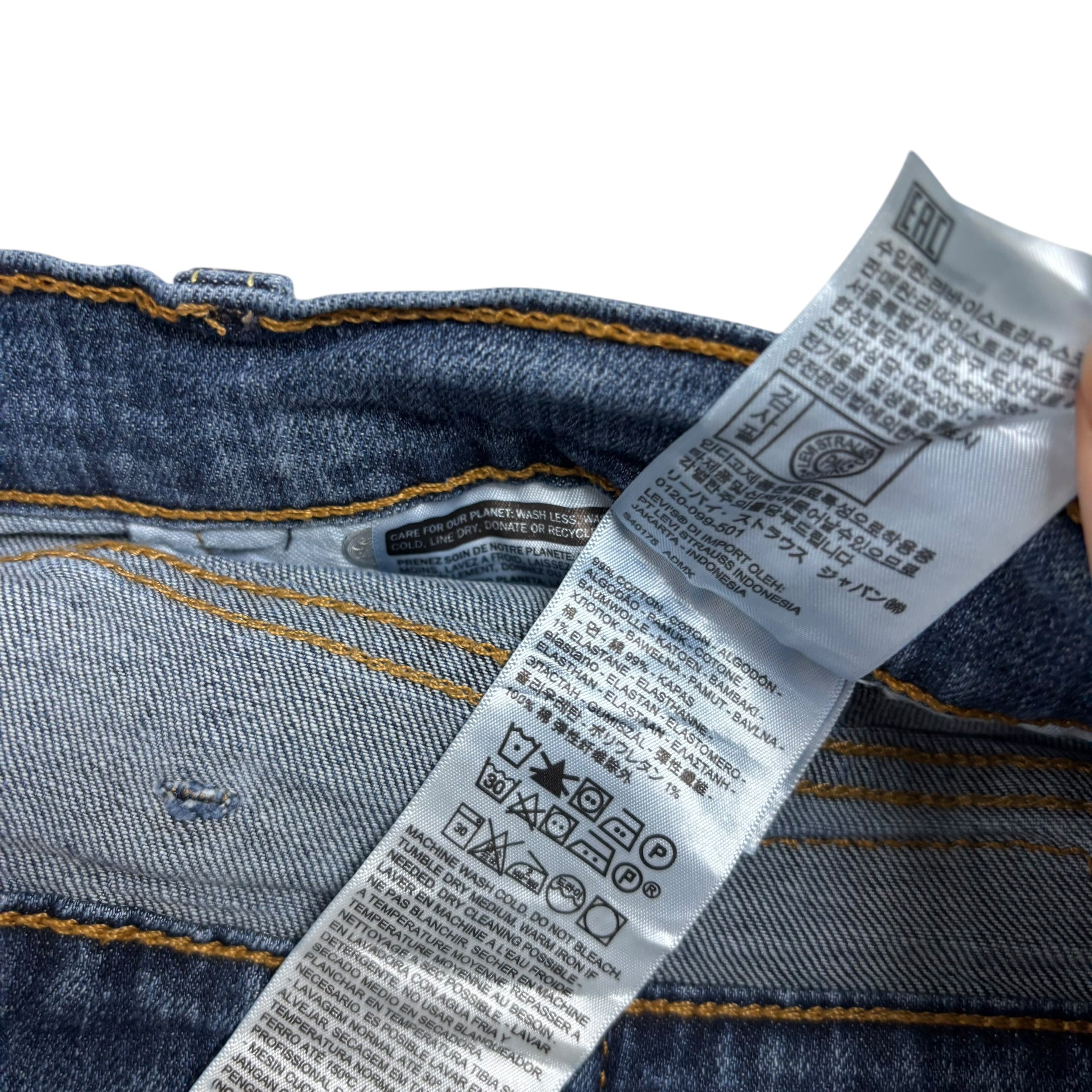 Levis 559 Jeans W48 L30 Mens Mid Blue Baggy Relaxed Straight Stretch Denim (E)