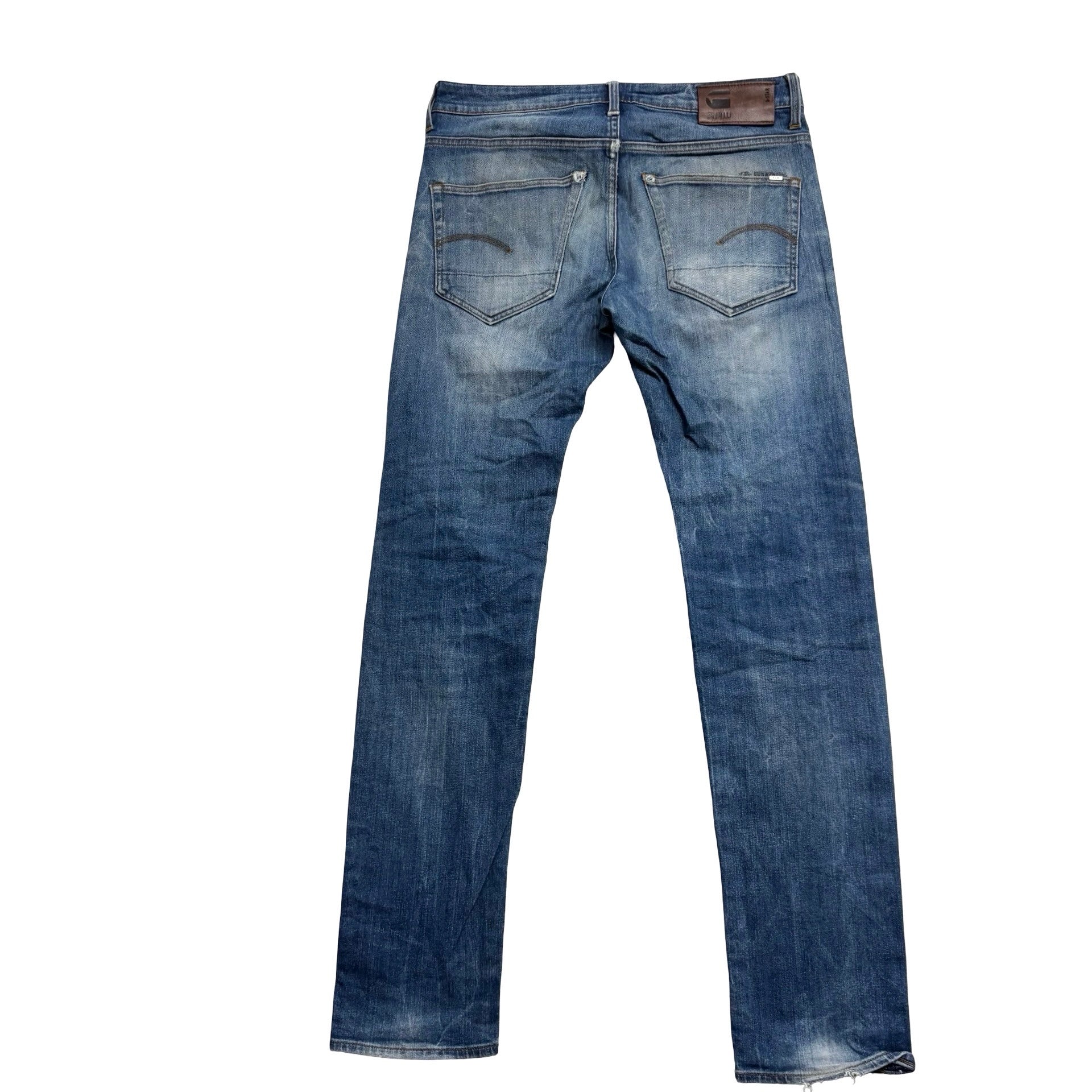 G Star Raw 3301 Slim Fit Jeans W31 L34 Mens Mid Blue Stretch Denim