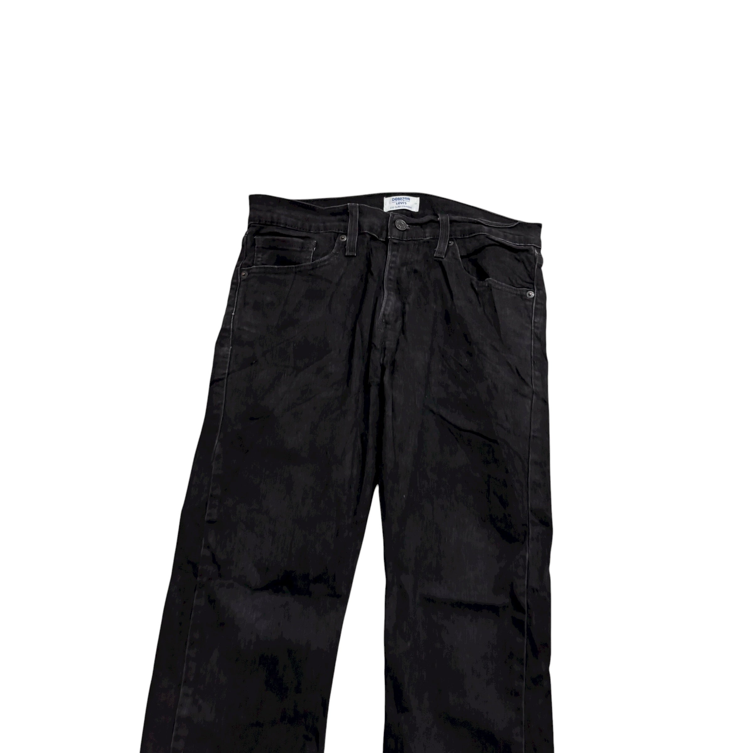 Levis Denizen Jeans W30 L30 Mens Black Slim Straight Stretch
