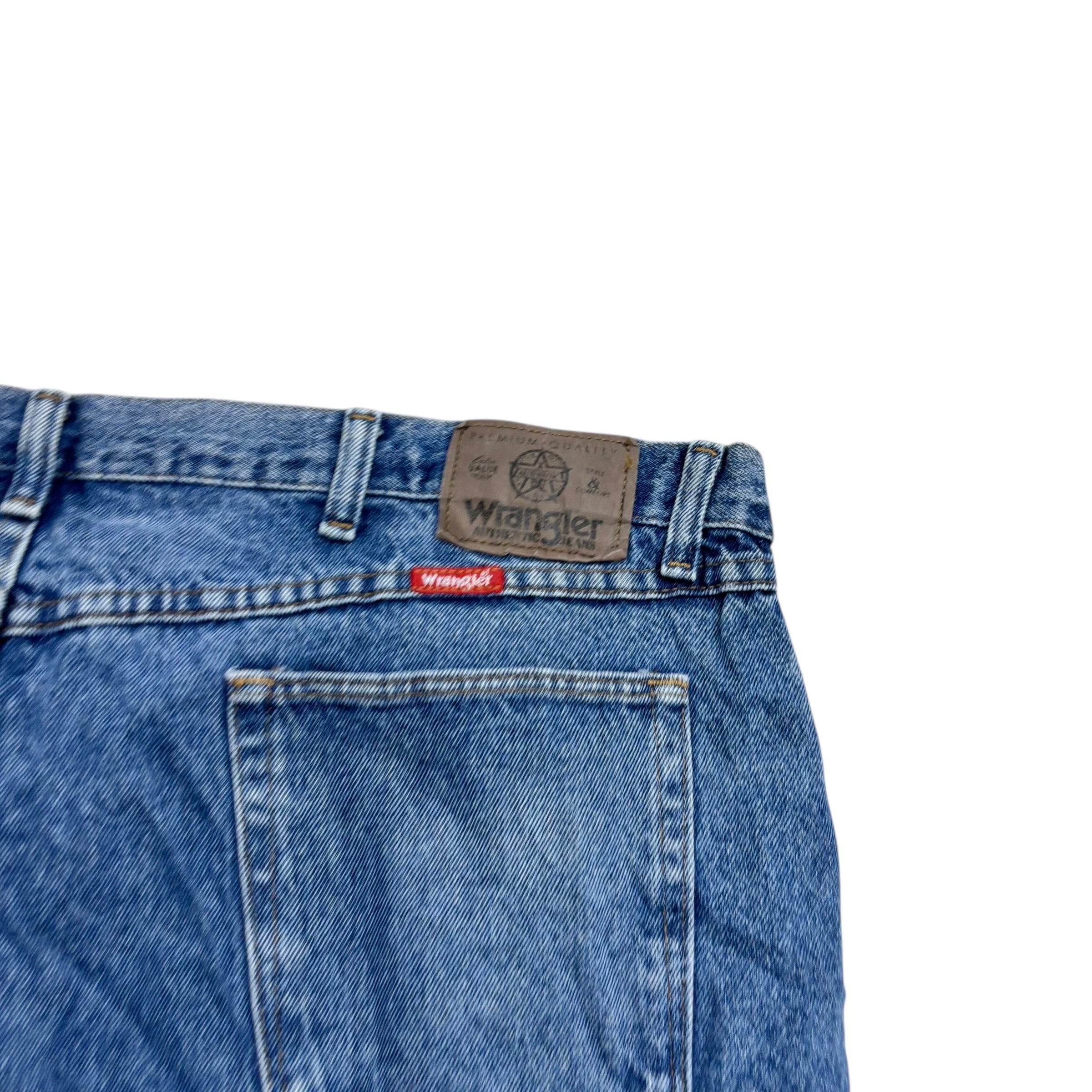 Wrangler Jeans W44 L30 Mens Mid Blue Regular Straight Fit Vintage Denim (E)