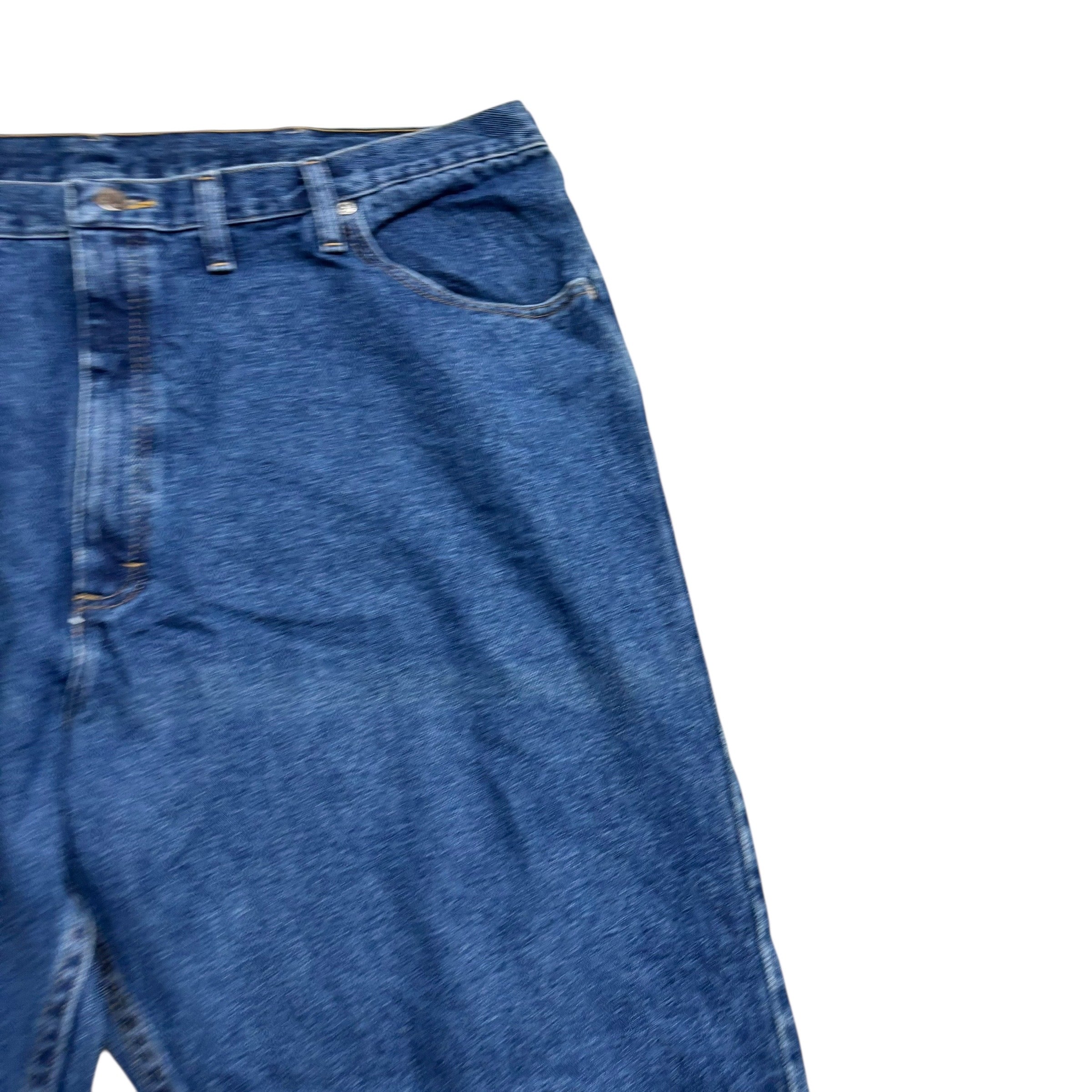 Wrangler Jeans W44 L32 Mens Mid Blue Relaxed Straight Fit Denim