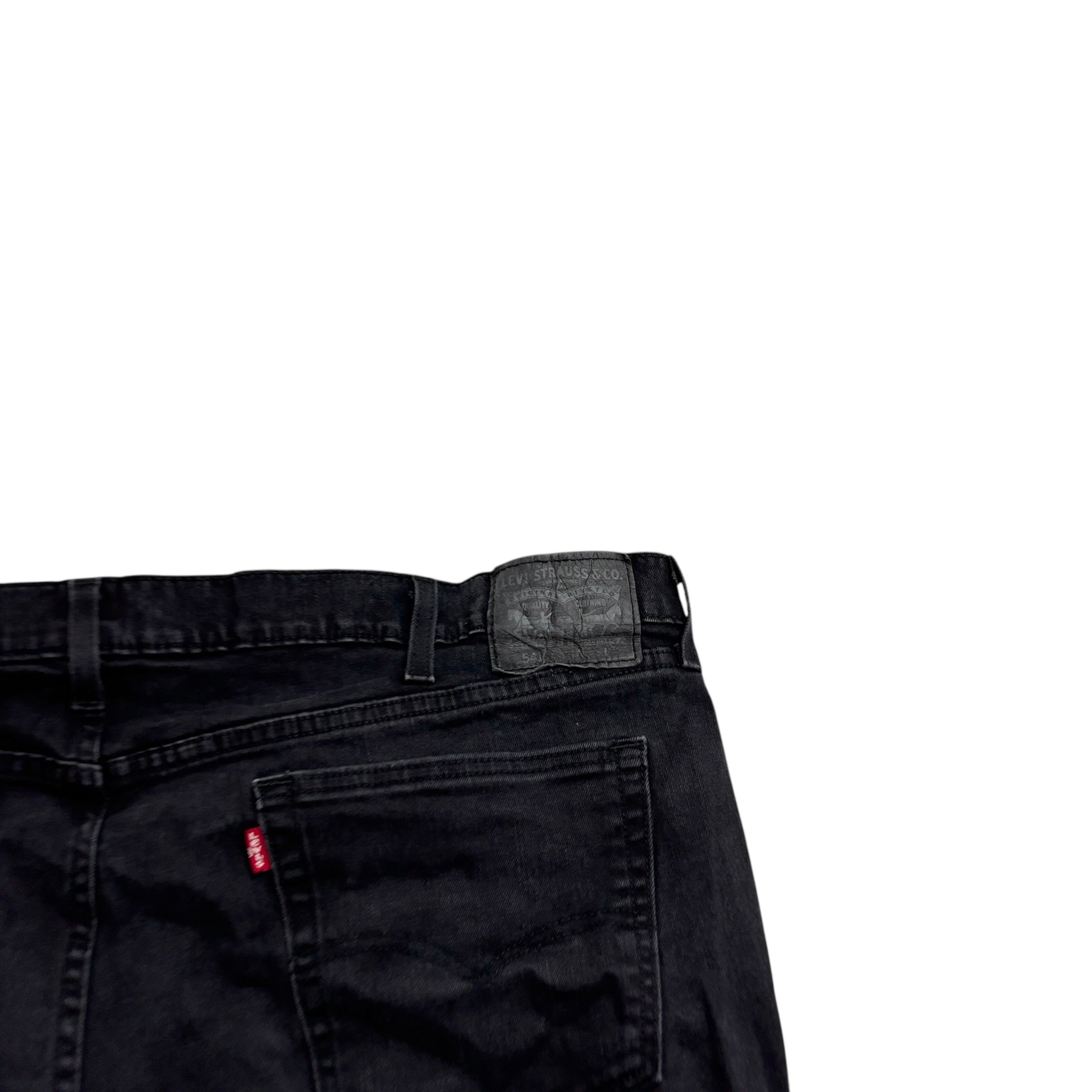 Levis 541 Jeans W46 L28 Mens Black Athletic Tapered Fit Stretch Denim (E)