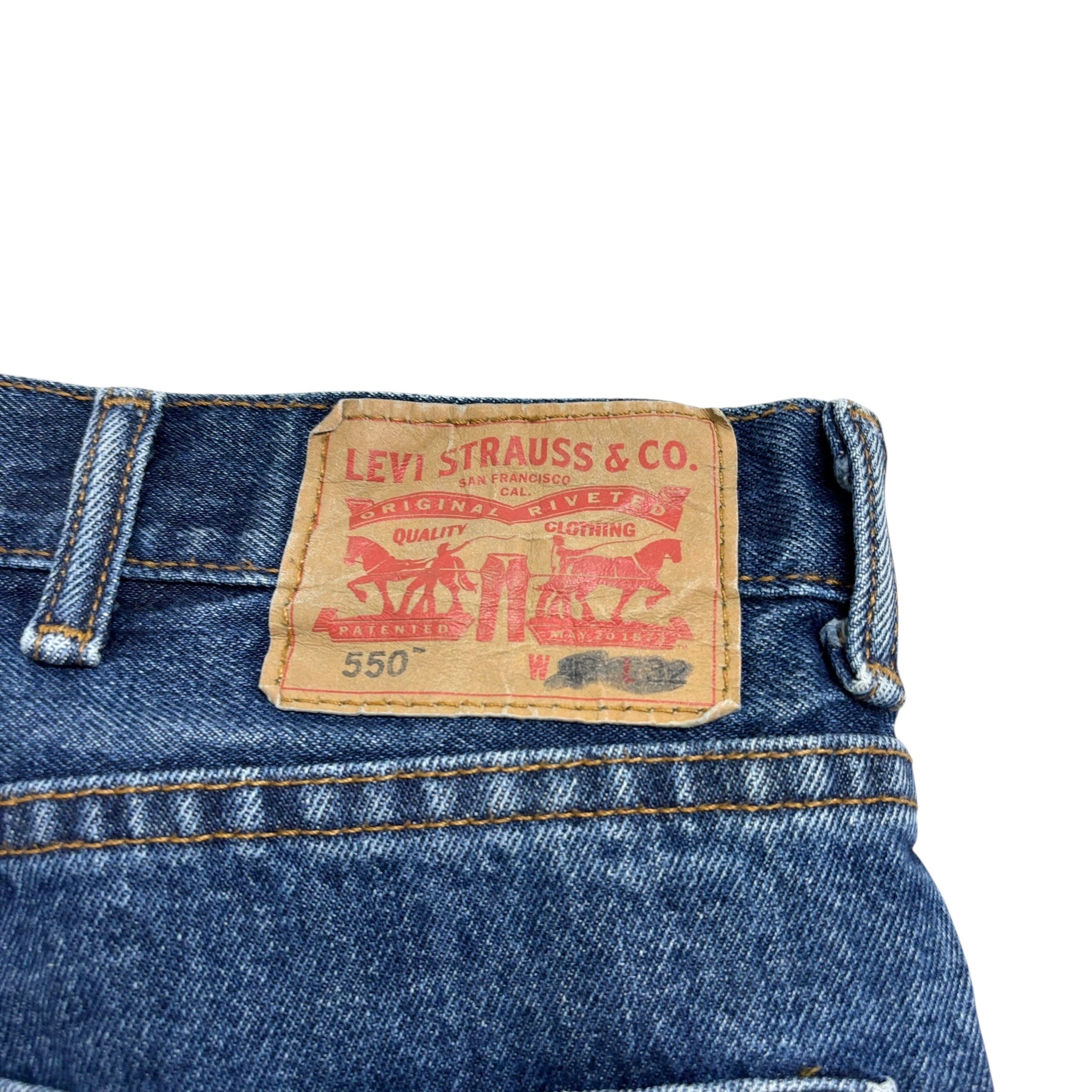 Levis 550 Jeans W40 L32 Mens Mid Blue Baggy Relaxed Straight Fit Denim (E)