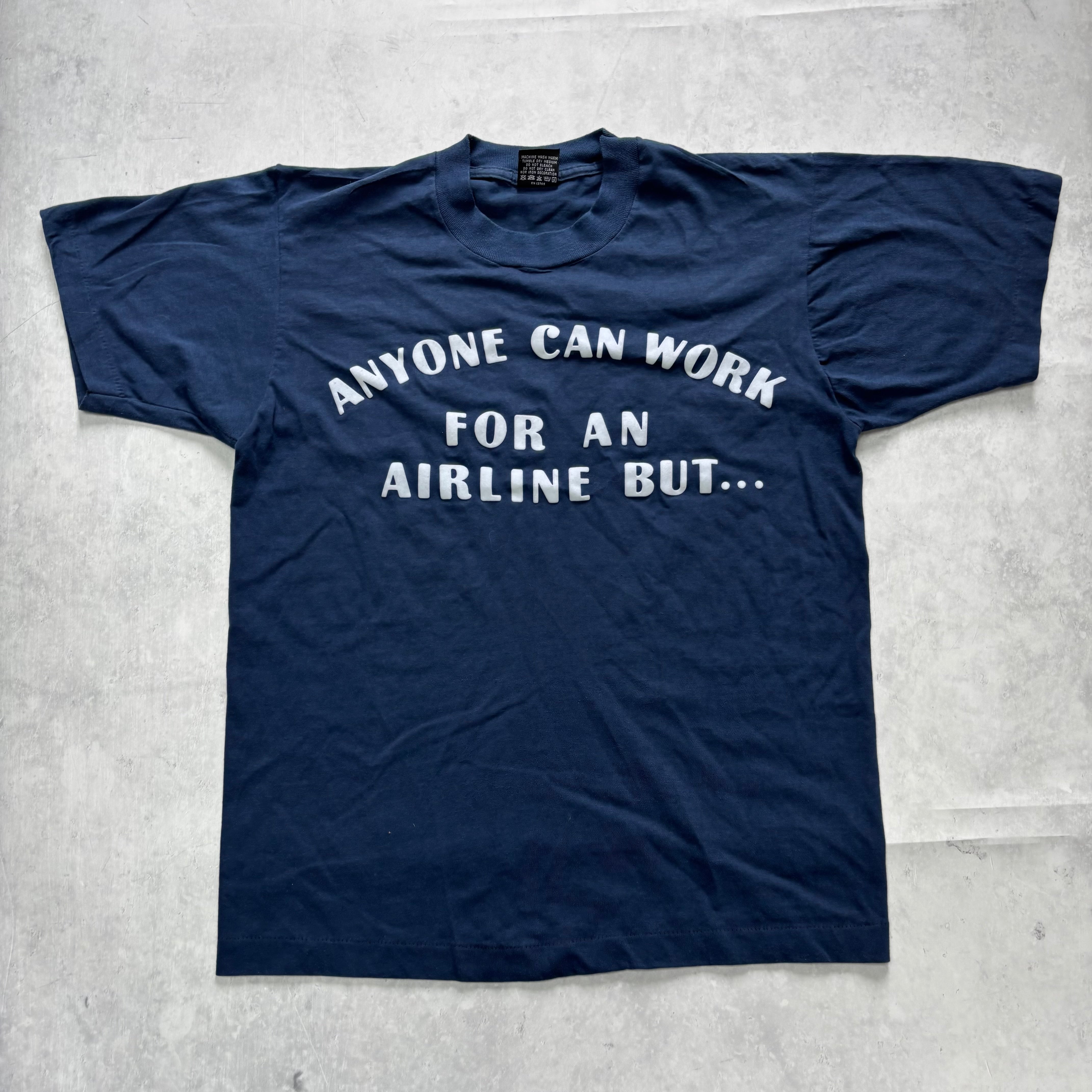 Vintage T Shirt Womens Large Navy Blue Single Stitch Graphic Print 90s USA (E)