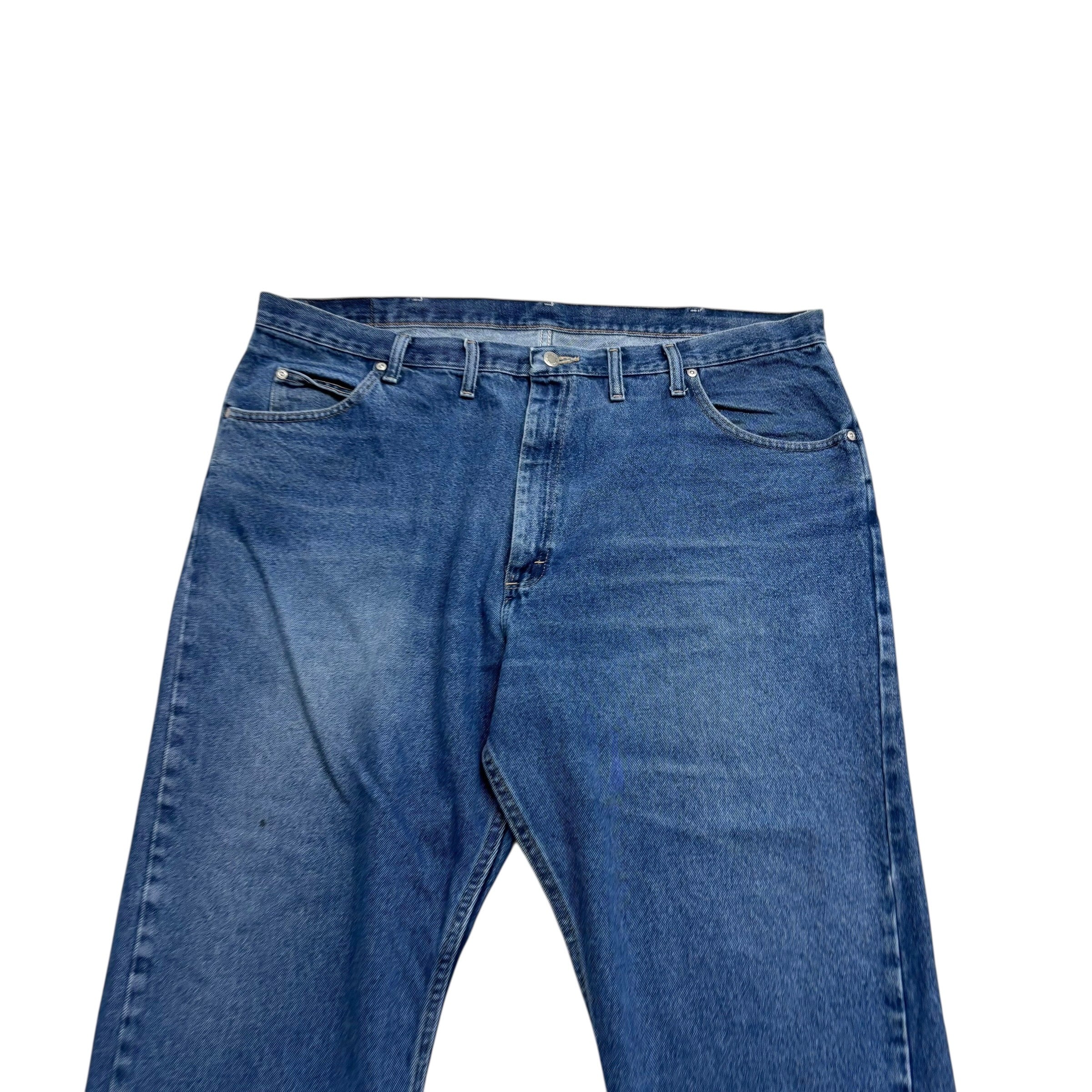 Wrangler Jeans W44 L29 Mens Mid Blue Regular Straight Fit Denim