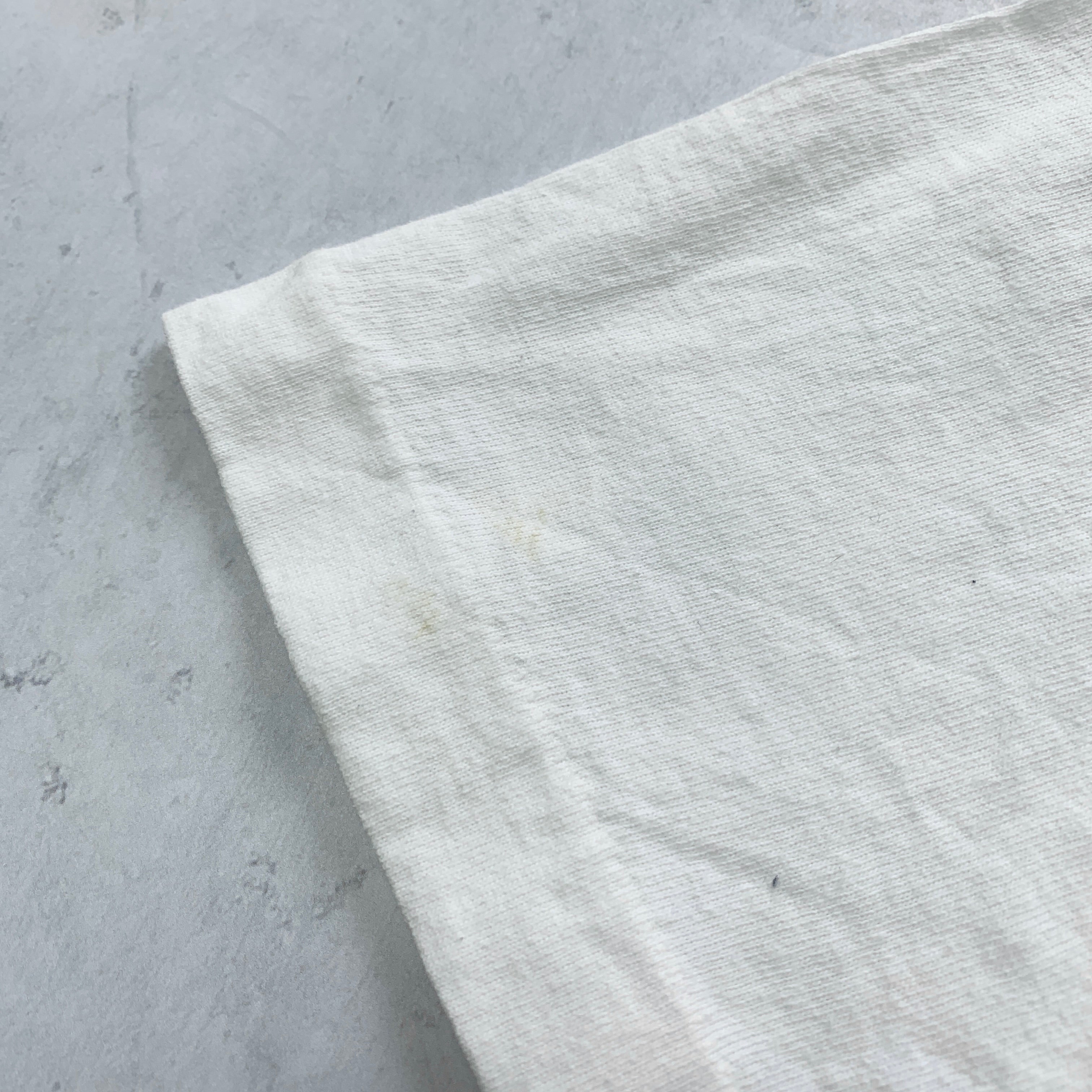 Vintage T Shirt Mens Medium White Single Stitch Graphic Print 90s USA College