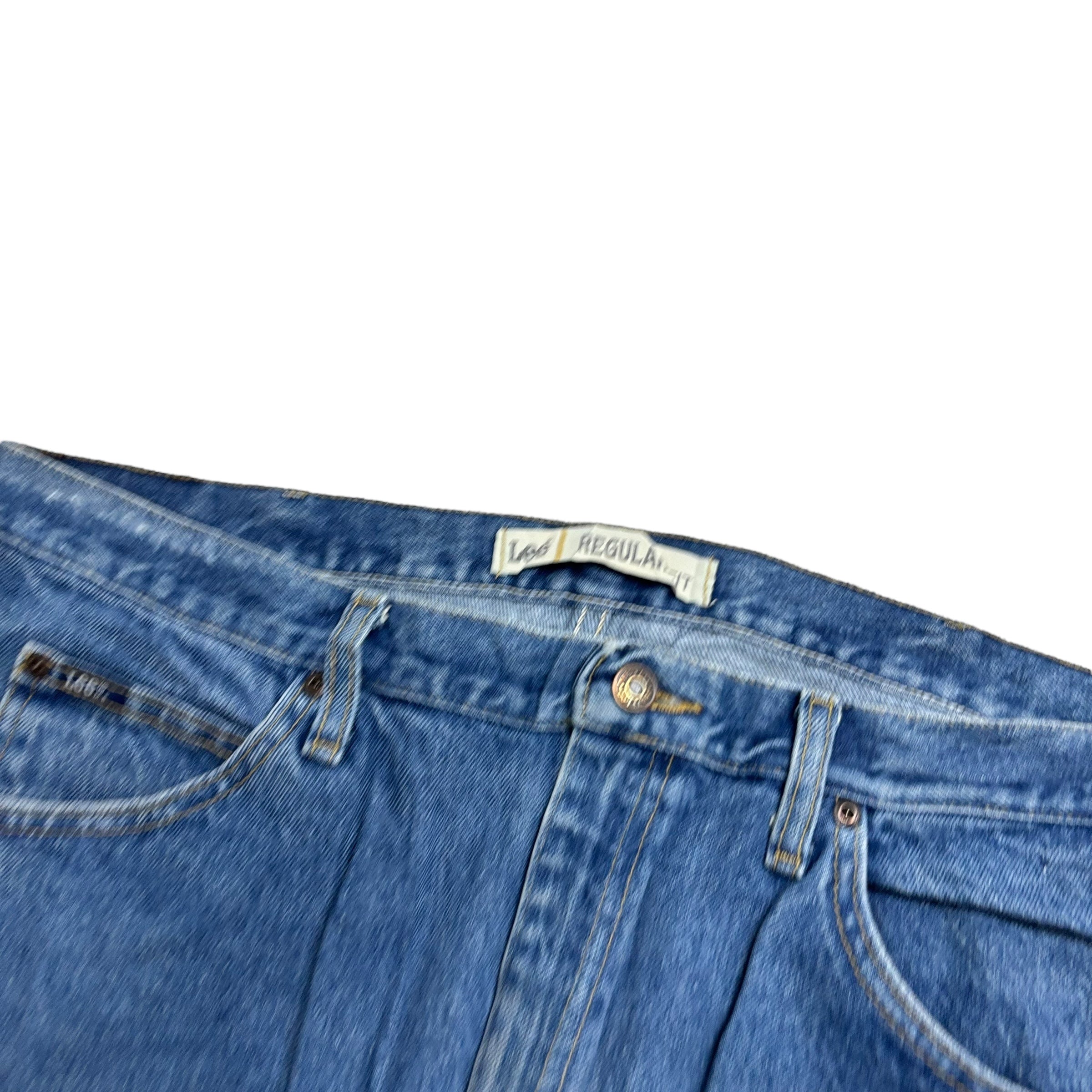 Lee Jeans W40 L30 Mens Mid Blue Regular Straight Fit Vintage Denim (E)
