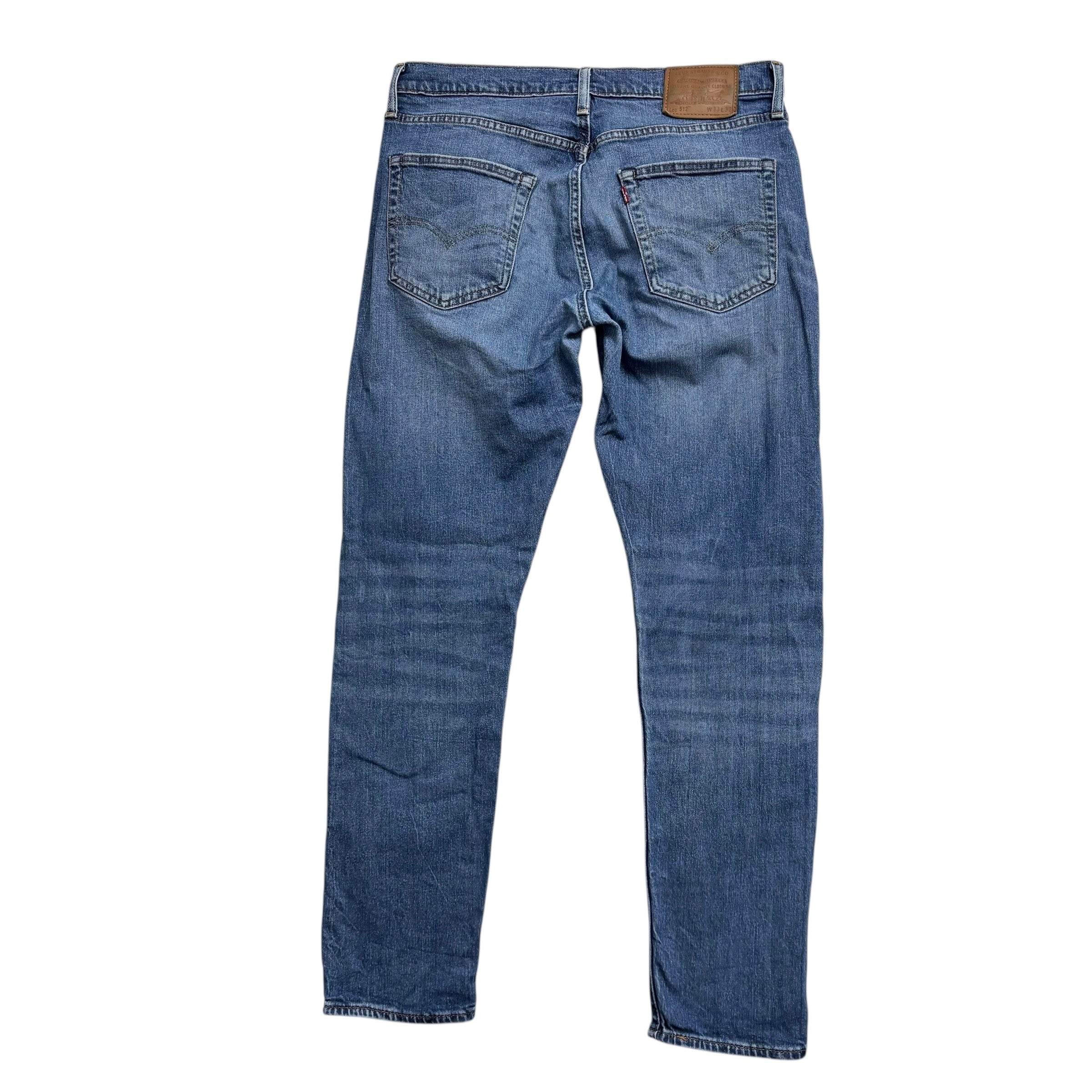 Levis 512 Jeans W33 L32 Mens Mid Blue Slim Tapered Fit Stretch Premium Denim