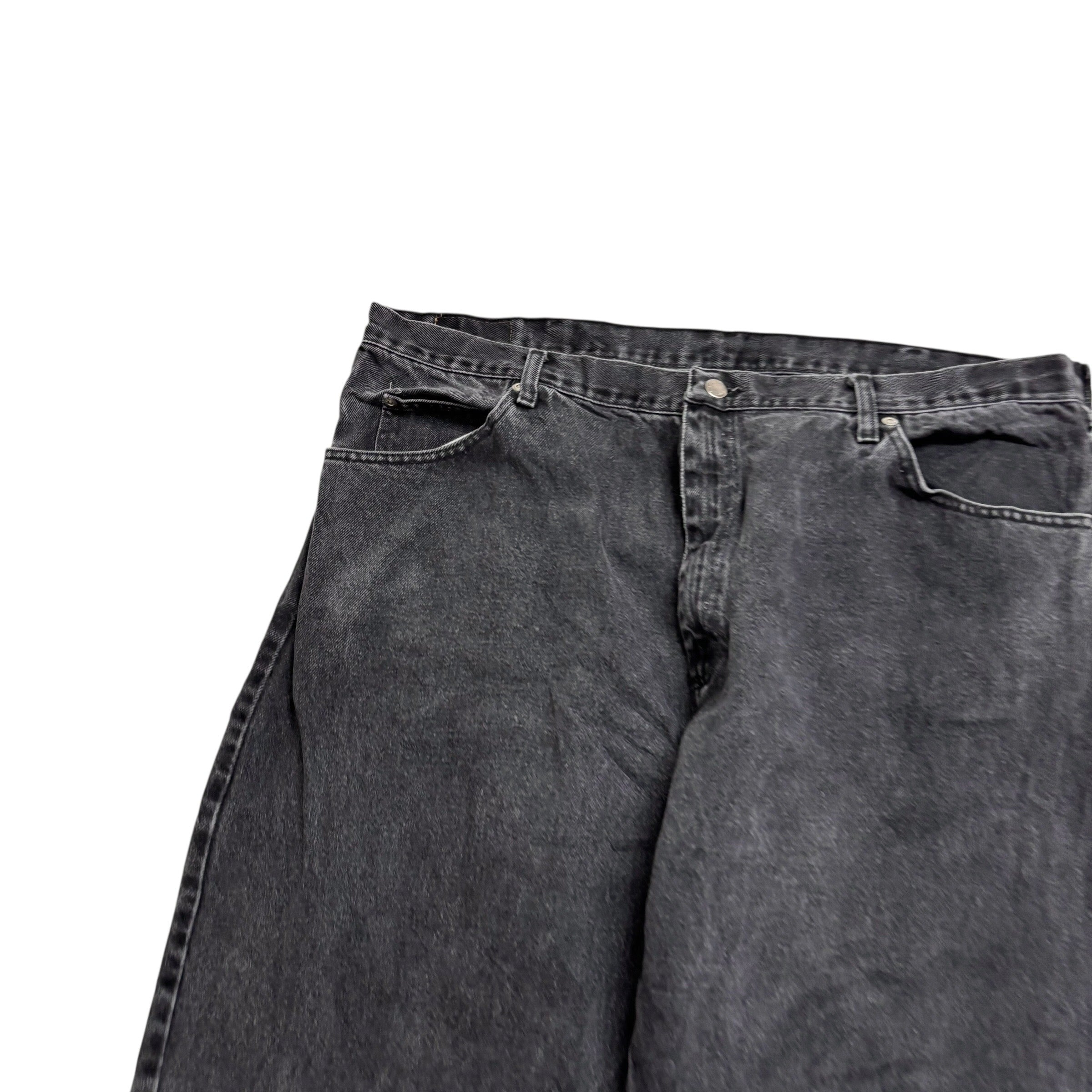 Wrangler Jeans W42 L30 Mens Black Relaxed Straight Fit Baggy Denim