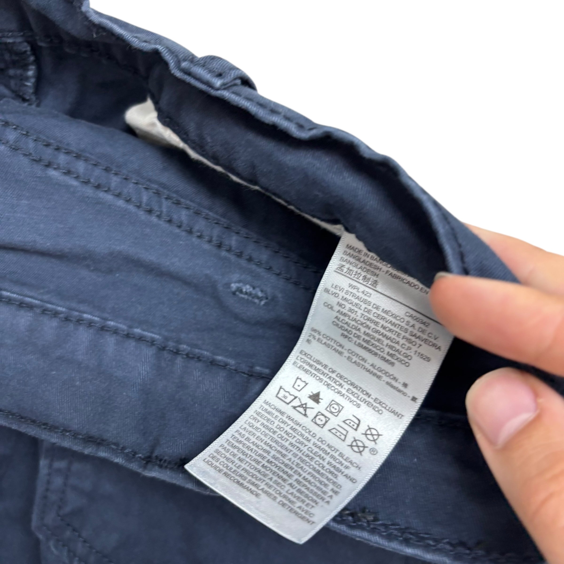 Levis Signature Trousers W38 L31 Mens Navy Blue Athletic Straight Stretch Pants