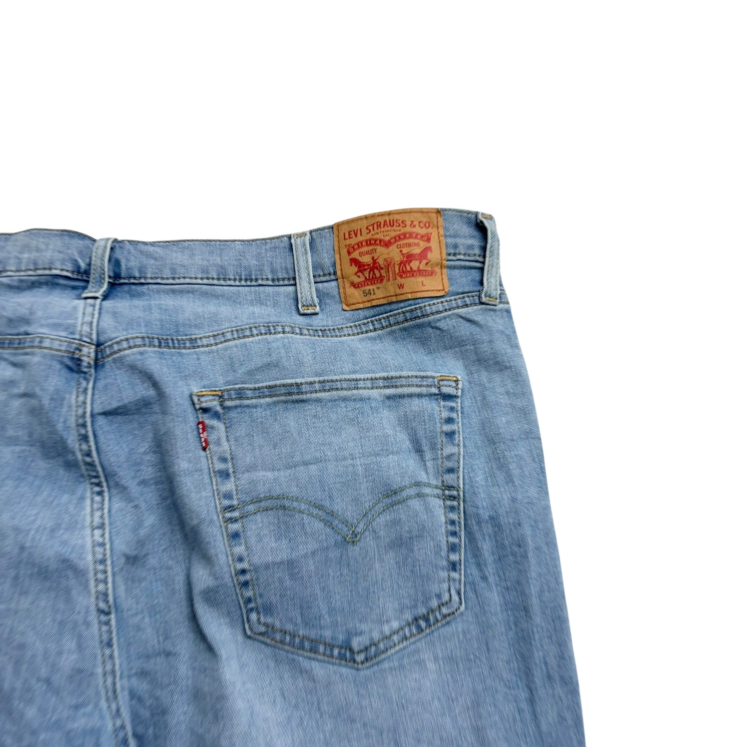 Levis 541 Jeans W44 L34 Mens Light Blue Athletic Tapered Fit Stretch Denim (E)