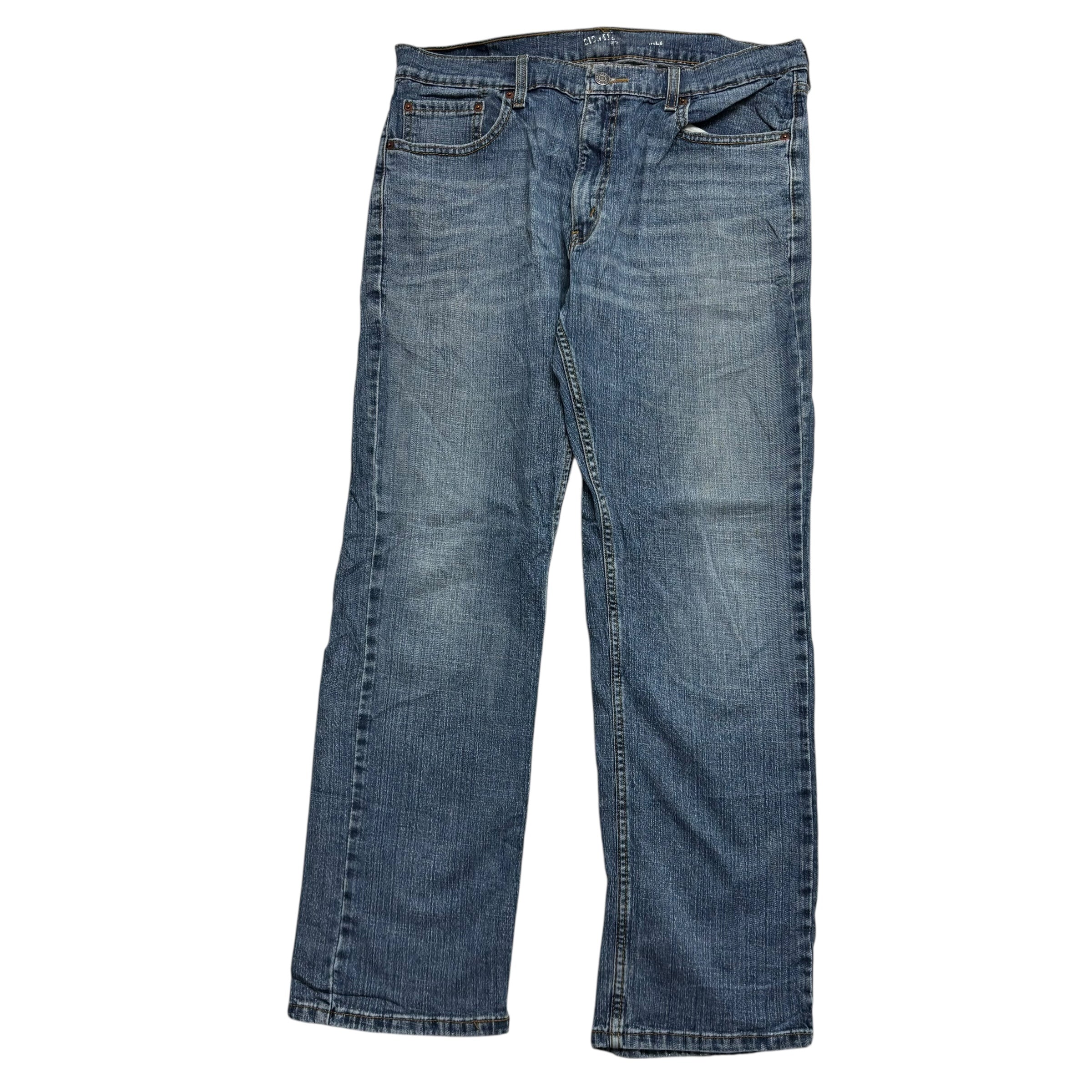 Levis Signature Jeans W36 L32 Mens Mid Blue Relaxed Straight Stretch Denim (F)