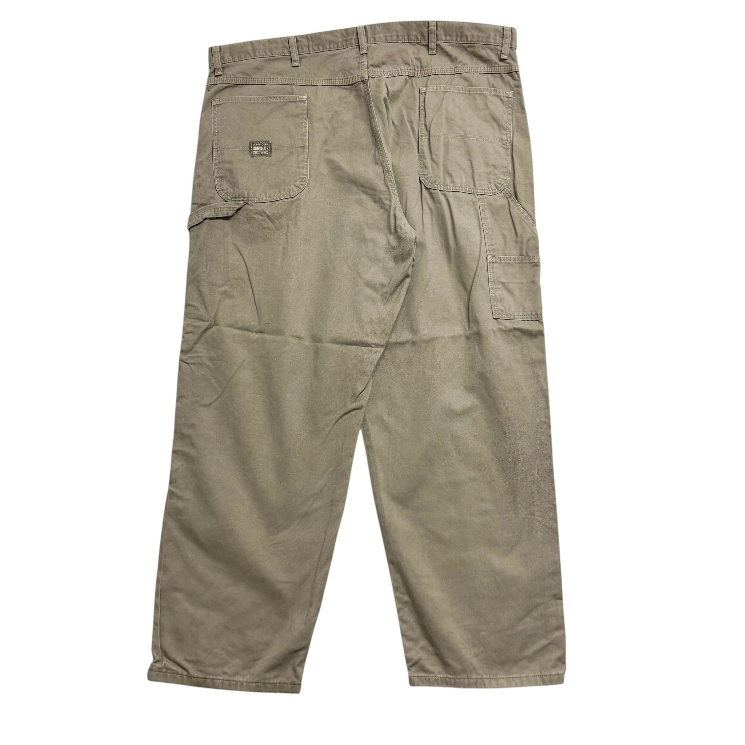 Wrangler Carpenter Pants W42 L30 Mens Beige Stone Baggy Relaxed Fit Trousers