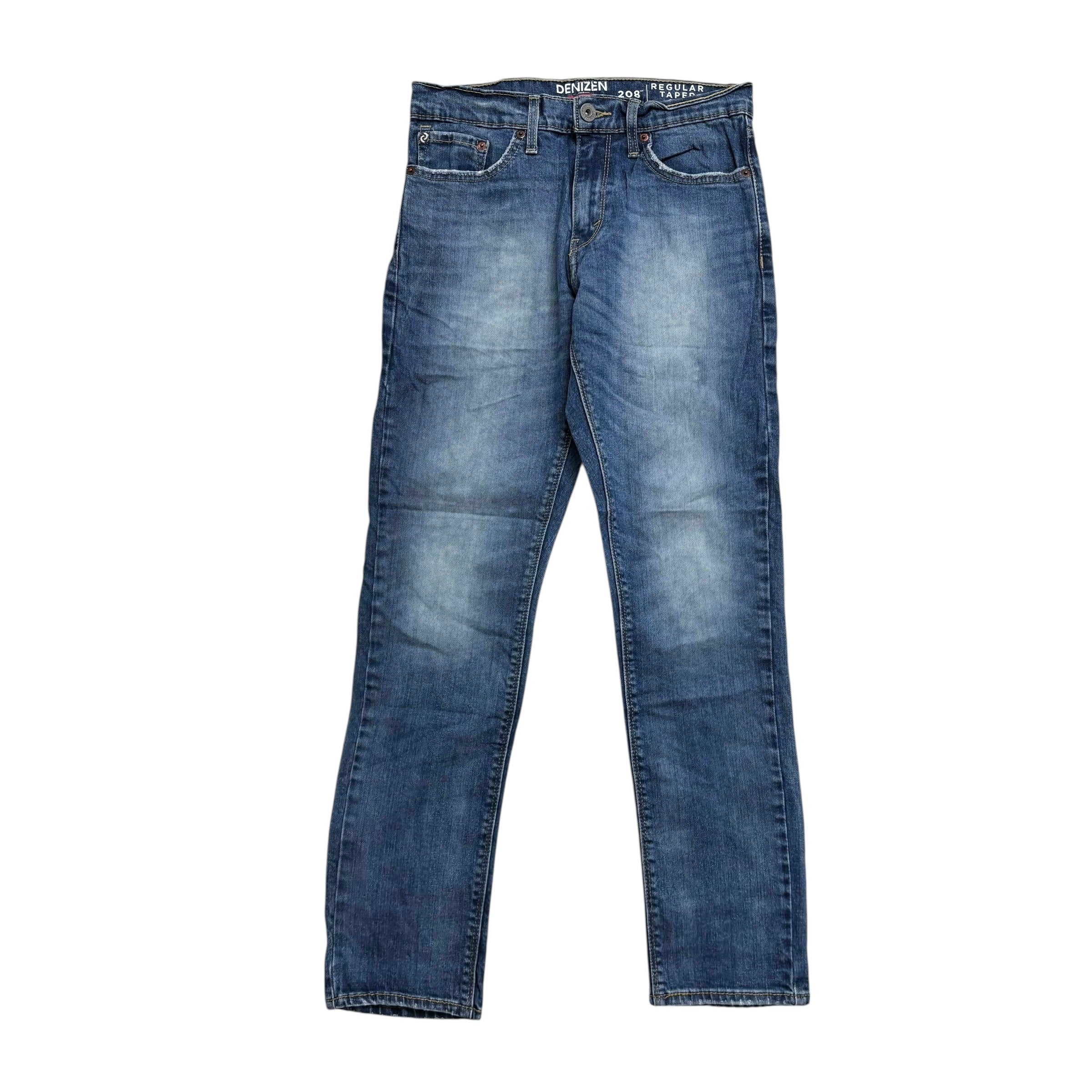 Levis Denizen Jeans W28 L30 Mens Mid Blue Regular Tapered Stretch Denim (E)