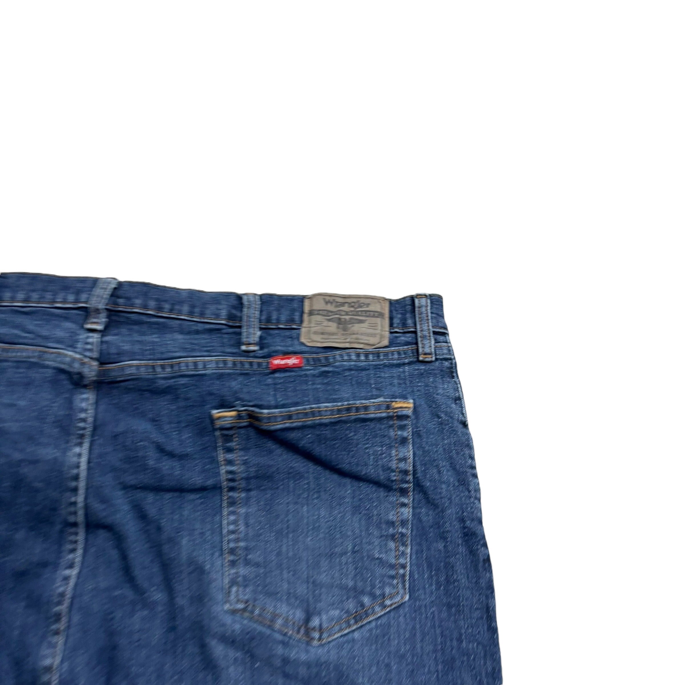 Wrangler Jeans W42 L32 Mens Dark Blue Relaxed Straight Fit Stretch Denim (E)