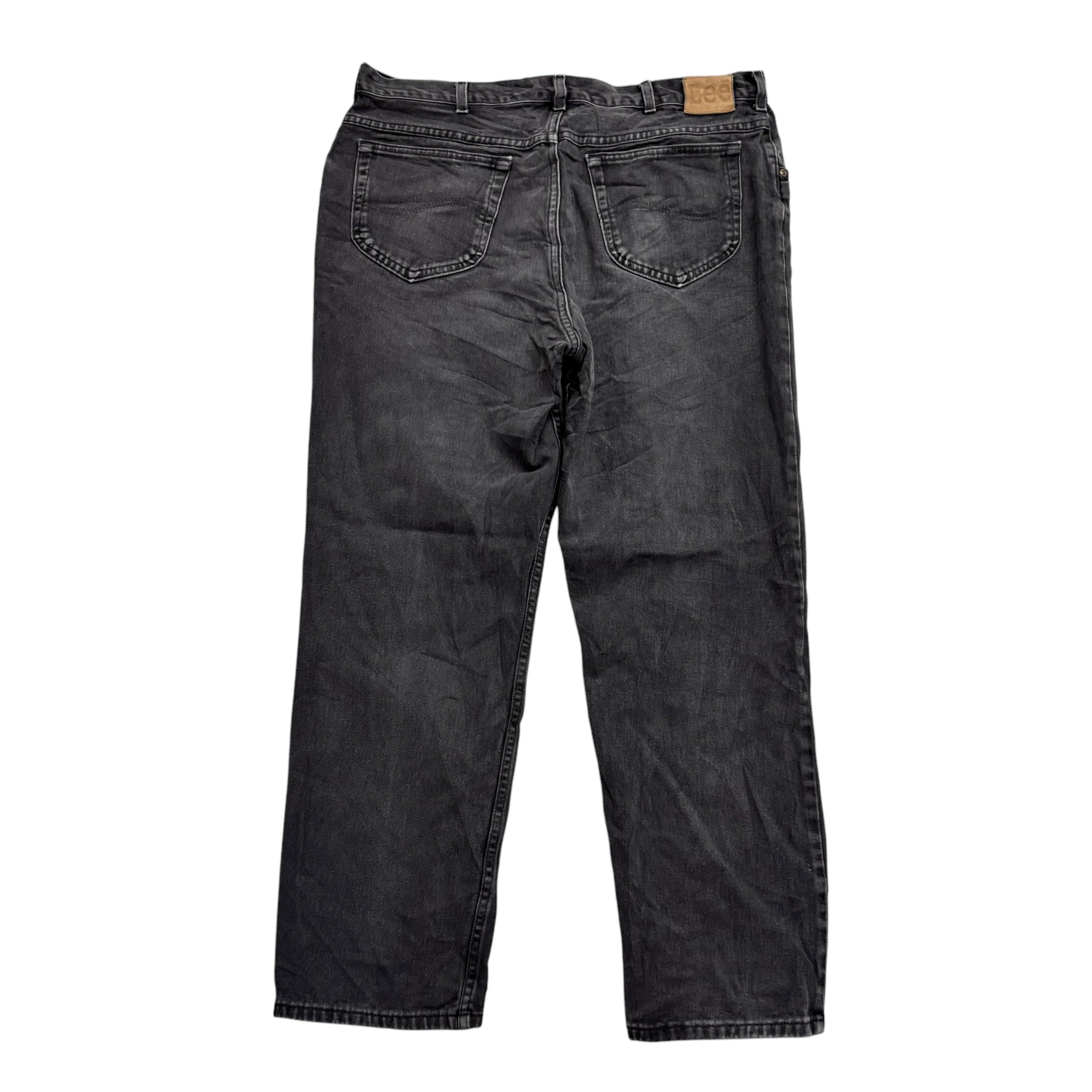 Lee Jeans W38 L30 Mens Black Regular Straight Fit Vintage Denim