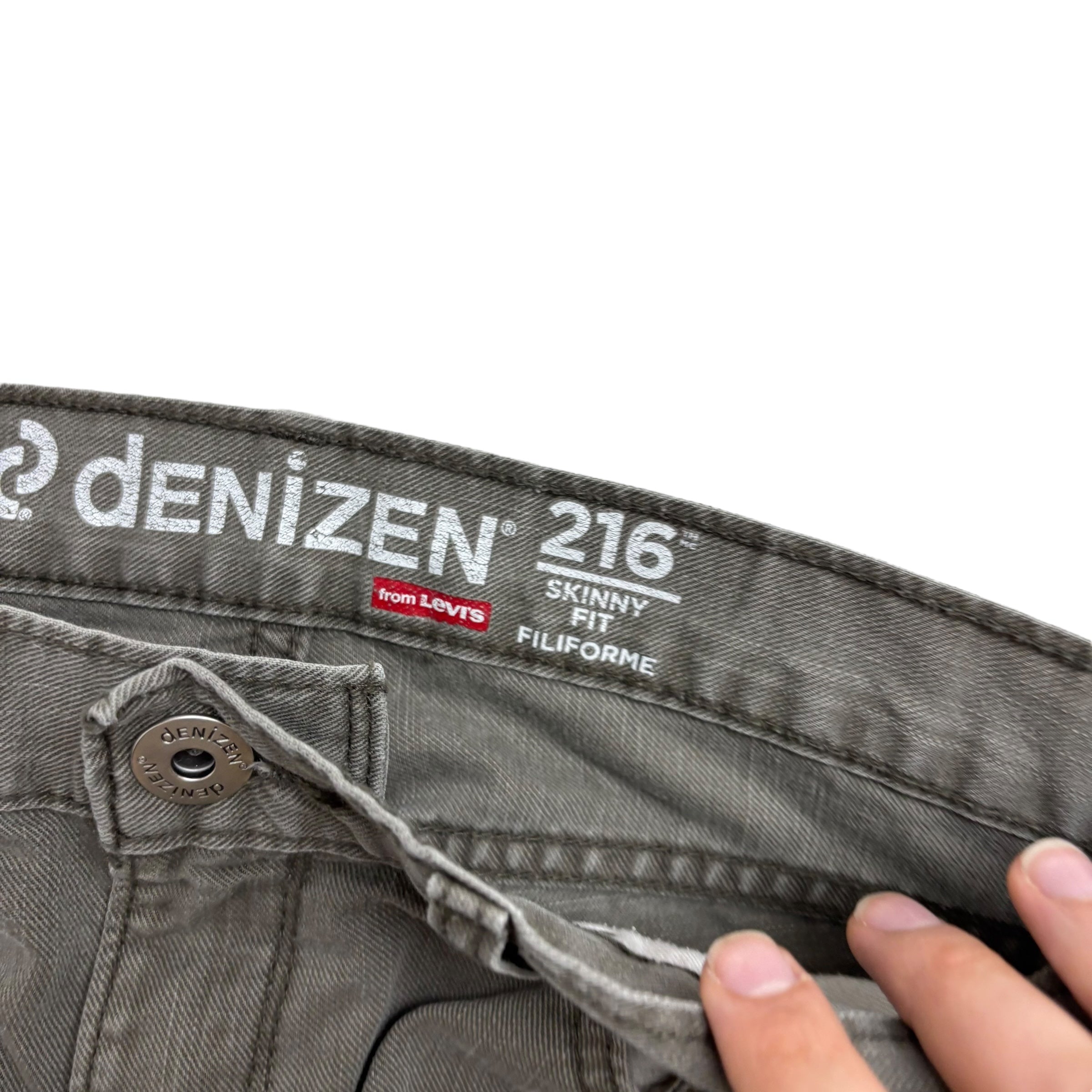 Levis Denizen Jeans W32 L32 Mens Green Skinny Fit Vintage Denim