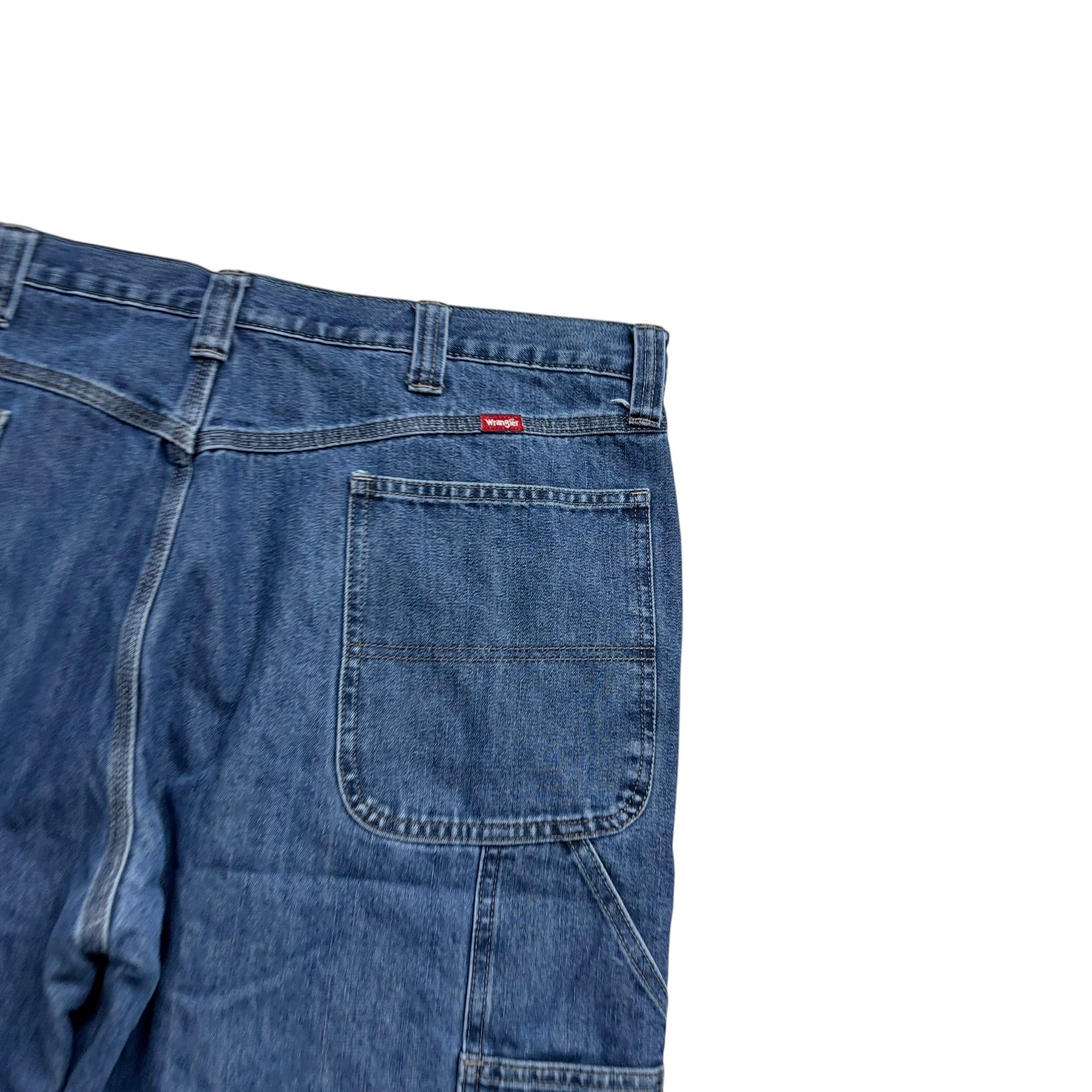 Wrangler Carpenter Jeans W40 L30 Mens Mid Blue Relaxed Baggy Fit Denim