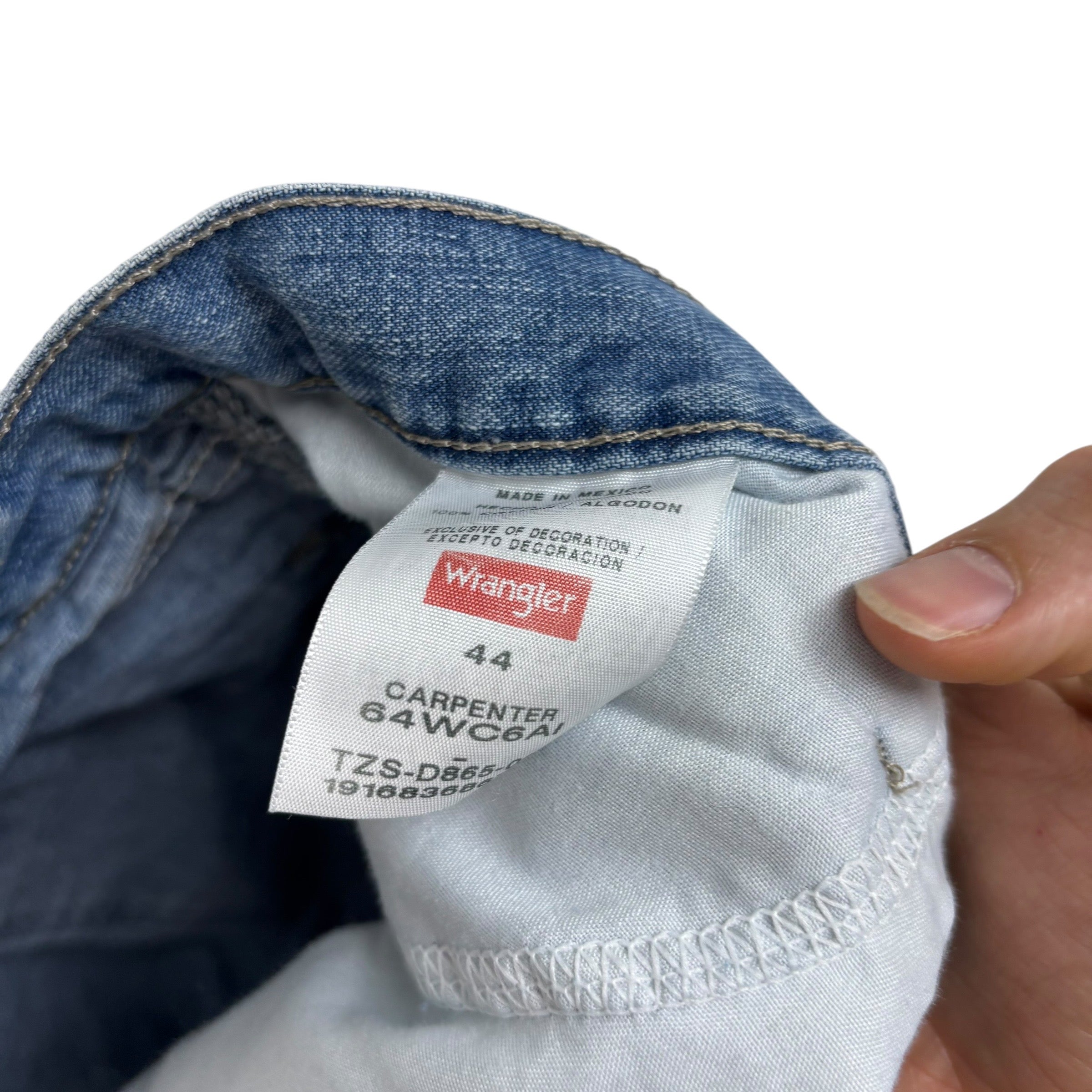 Wrangler Baggy Jorts W44 Mens Light Blue Denim Shorts Relaxed Fit Carpenter (E)