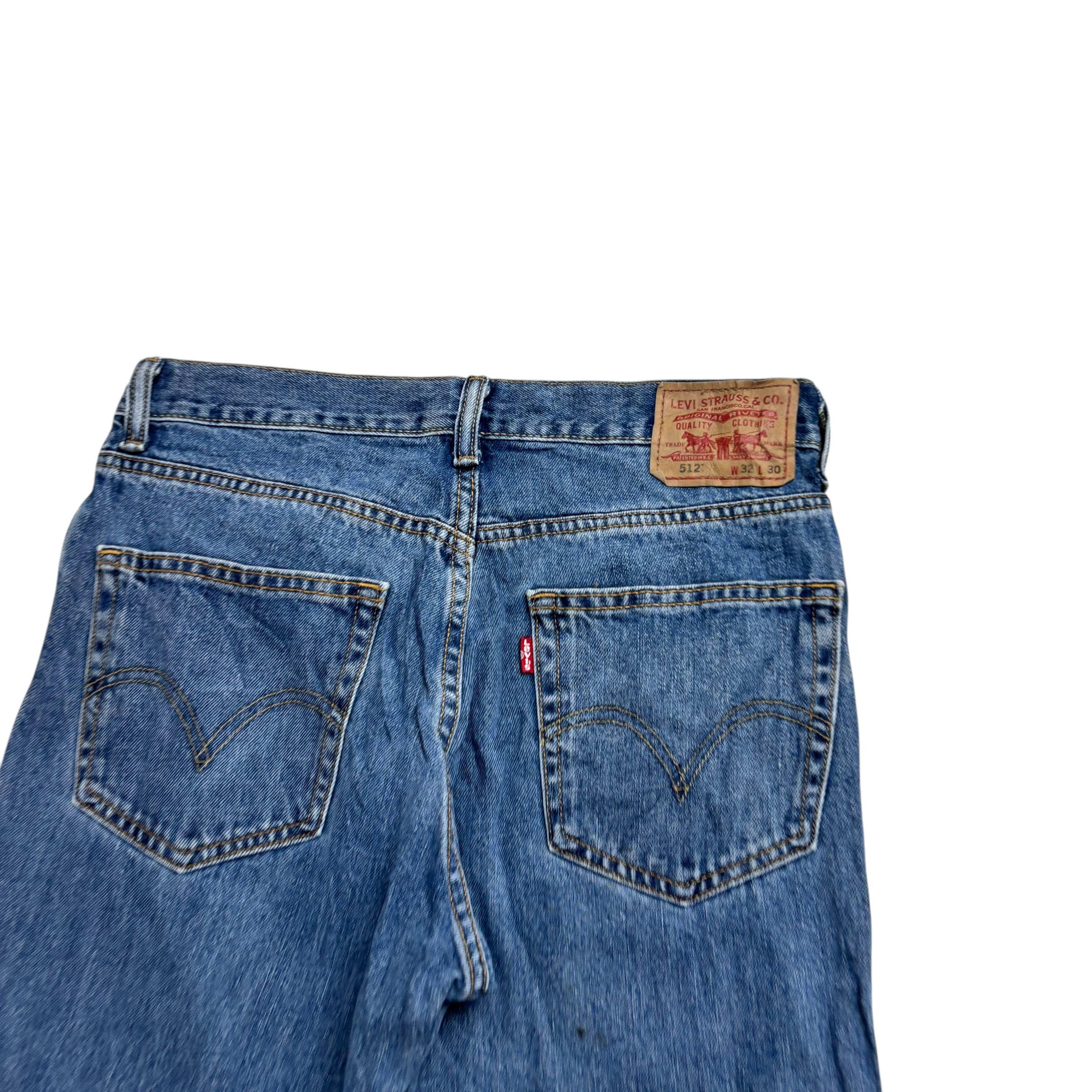 Levis 512 Jeans W32 L27 Mens Mid Blue Slim Straight Fit Vintage Denim