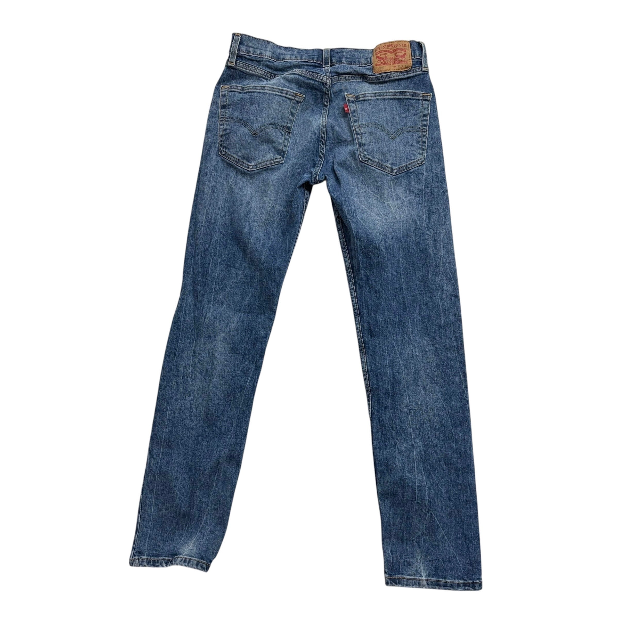 Levis 502 Jeans W31 L31 Mens Mid Blue Regular Tapered Fit Stretch Denim (F)