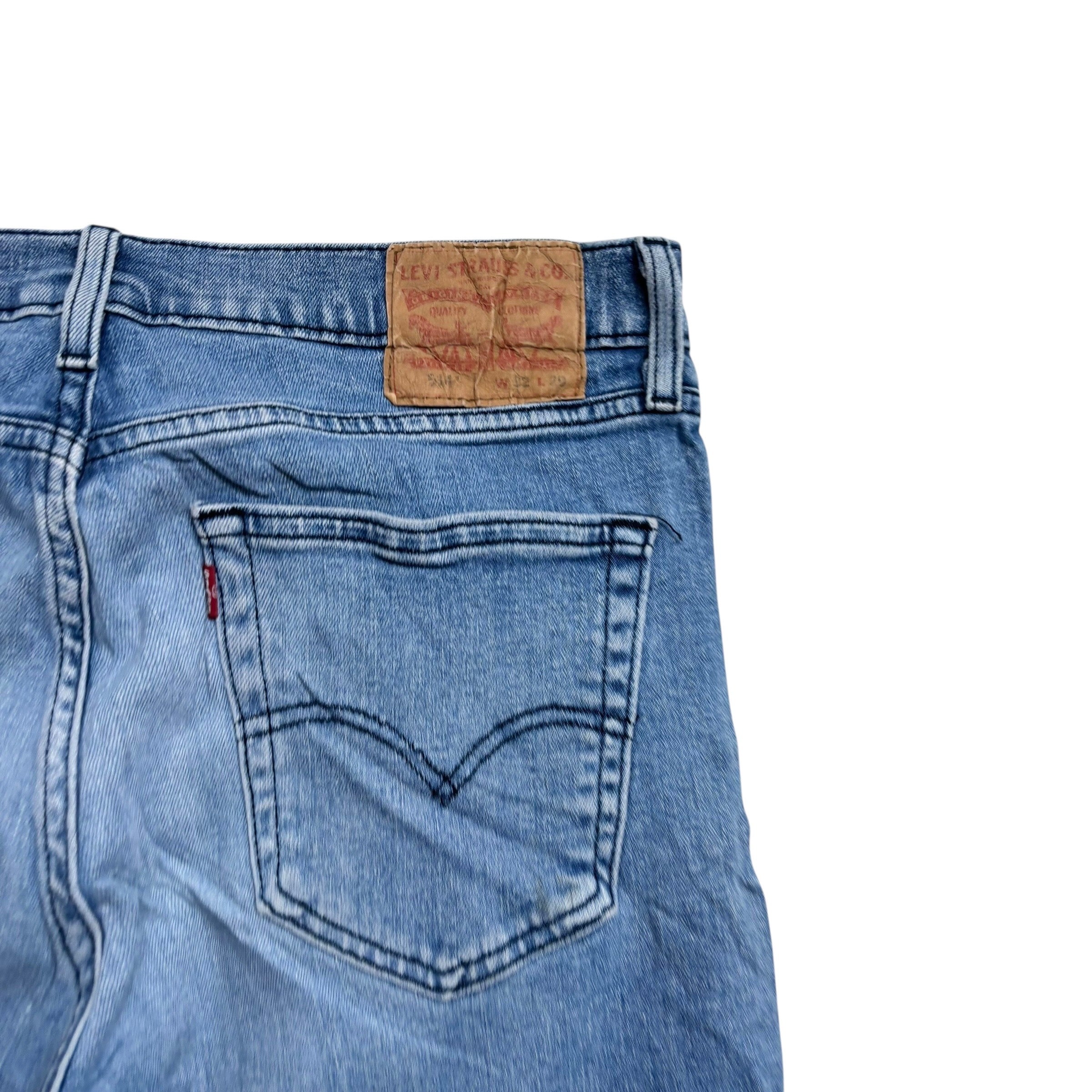 Levis 514 Jeans W32 L29 Mens Light Blue Regular Straight Fit Stretch Denim