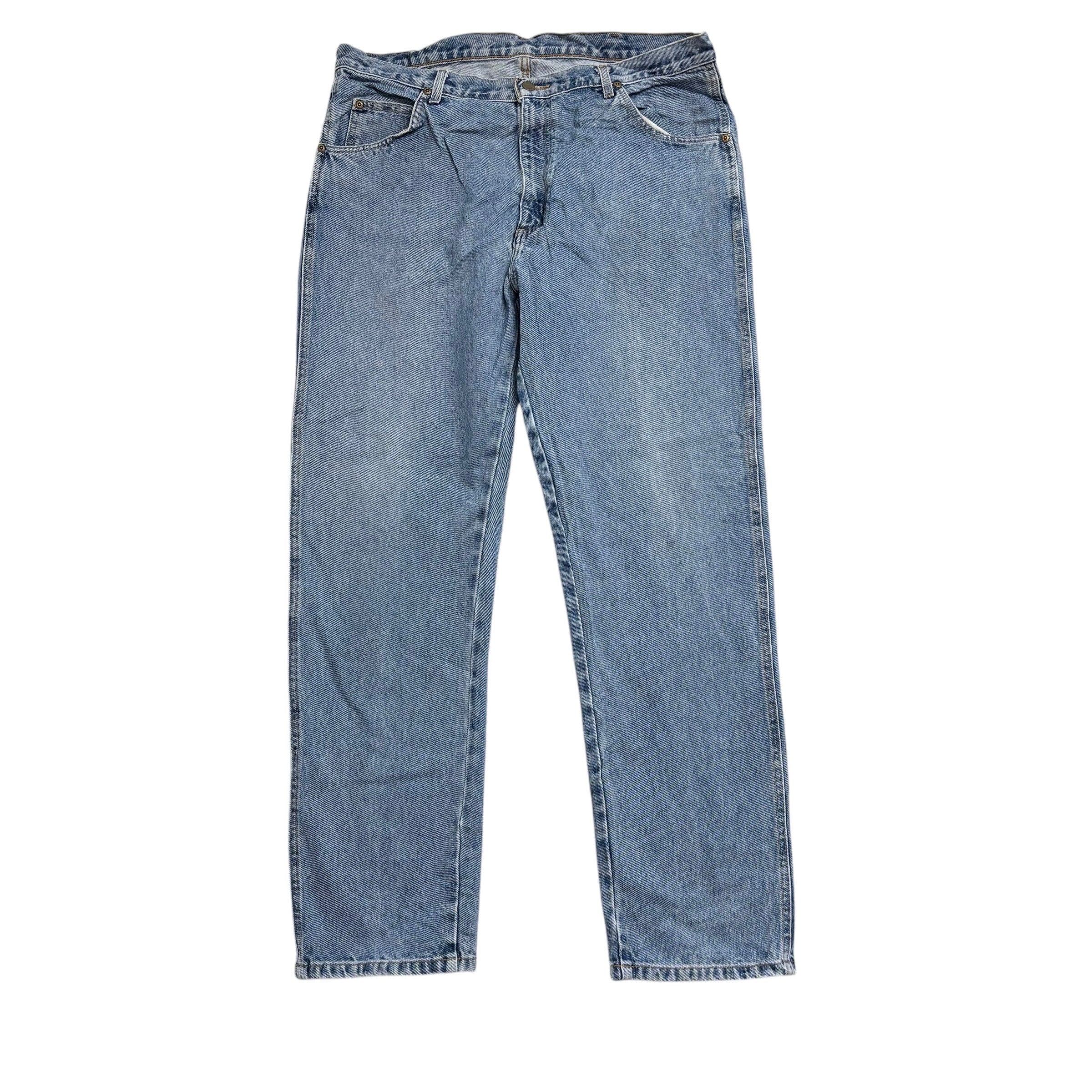 Wrangler Jeans W38 L32 Mens Regular Straight Fit Light Blue Vintage Denim (E)