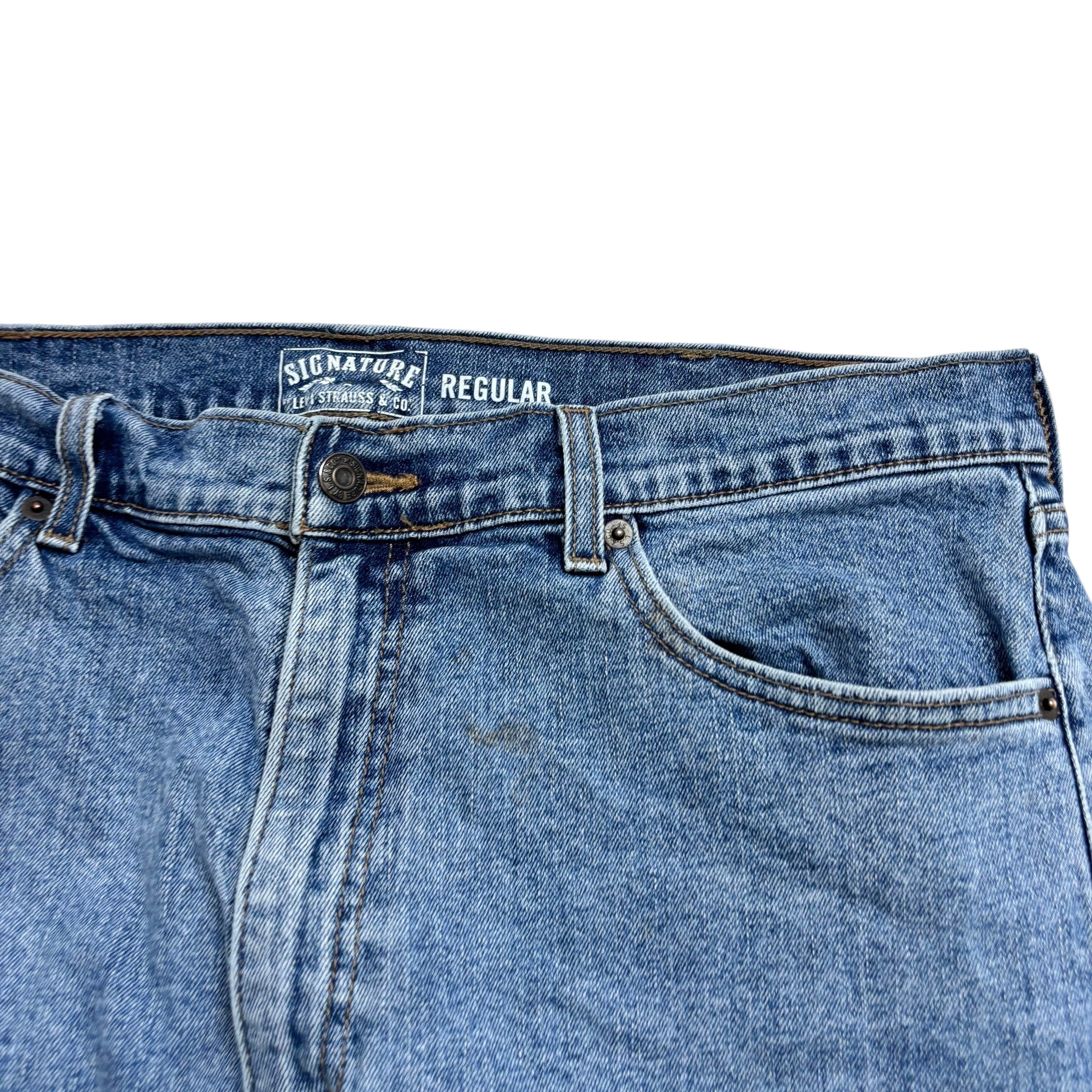 Levis Signature Jeans W38 L30 Mens Light Blue Regular Straight Fit Stretch Denim