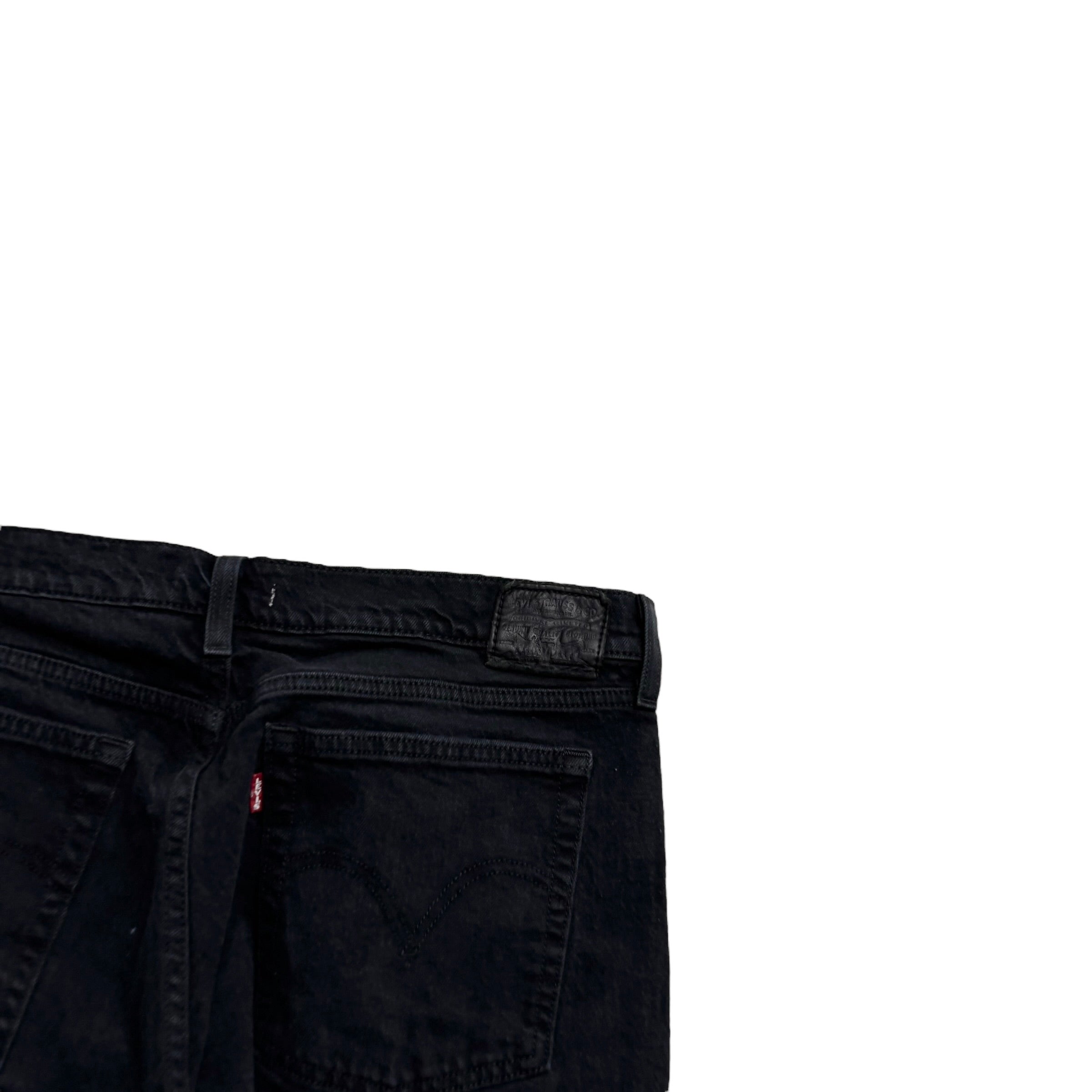 Levis Wedgie Straight Jeans W33 L28 Womens Black Stretch Denim (E)