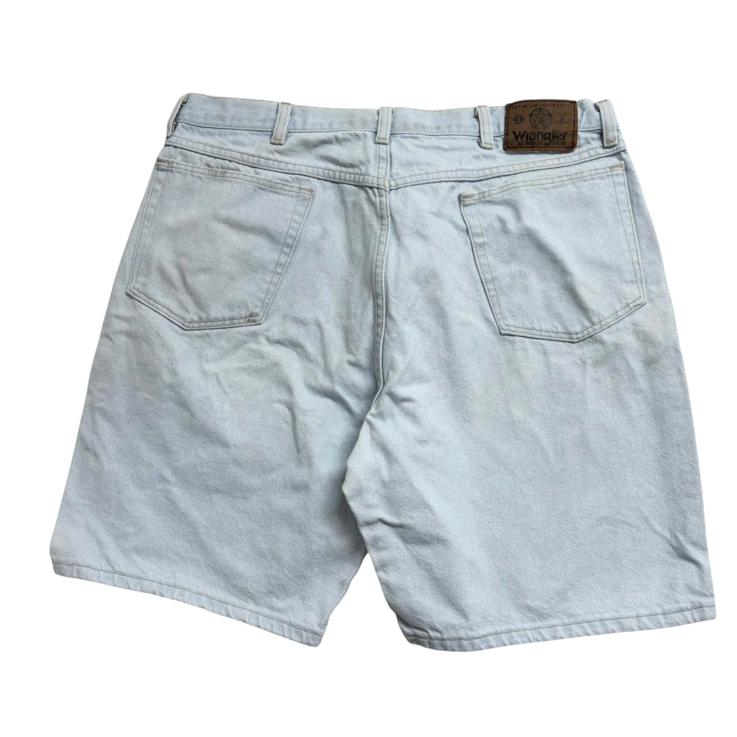 Vintage Wrangler Baggy Jorts W36 Mens Denim Shorts Light Blue Relaxed Fit (F)