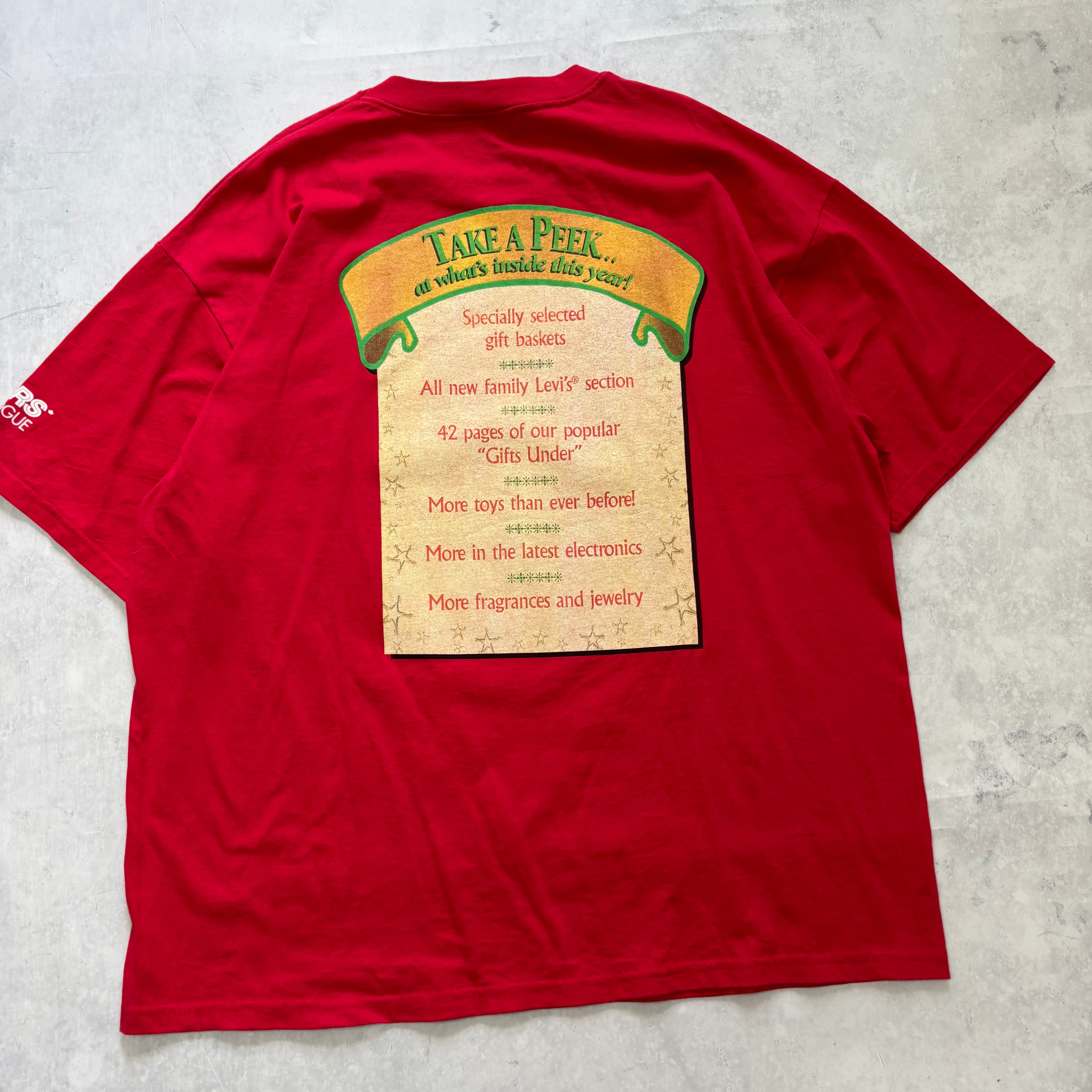 Vintage T Shirt Mens XL Red Graphic Print 90s Book Christmas (E)
