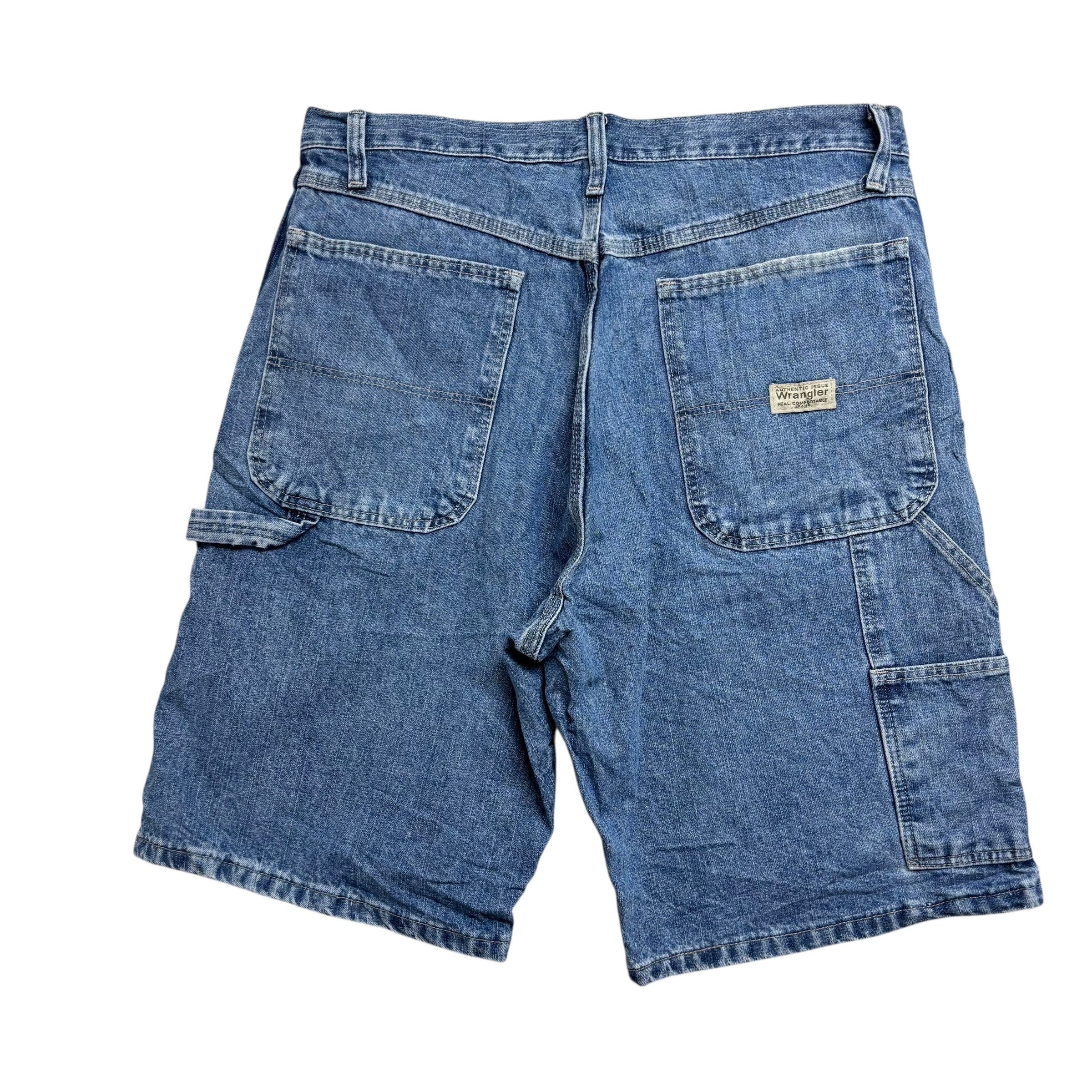 Wrangler Baggy Jorts W32 Mens Mid Blue Denim Shorts Relaxed Fit Carpenter