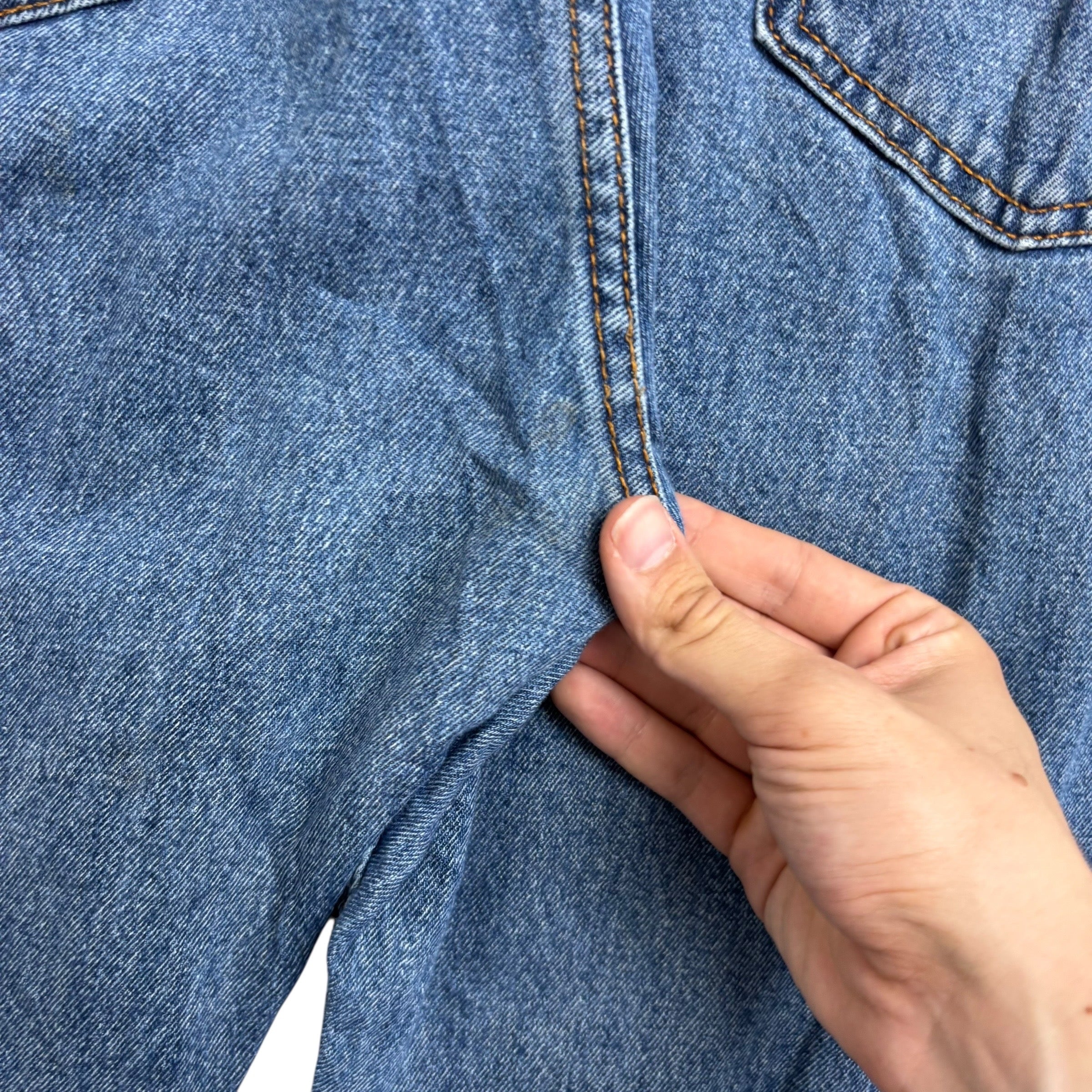 Levis 505 Jeans W42 L32 Mens Mid Blue Regular Straight Fit Denim