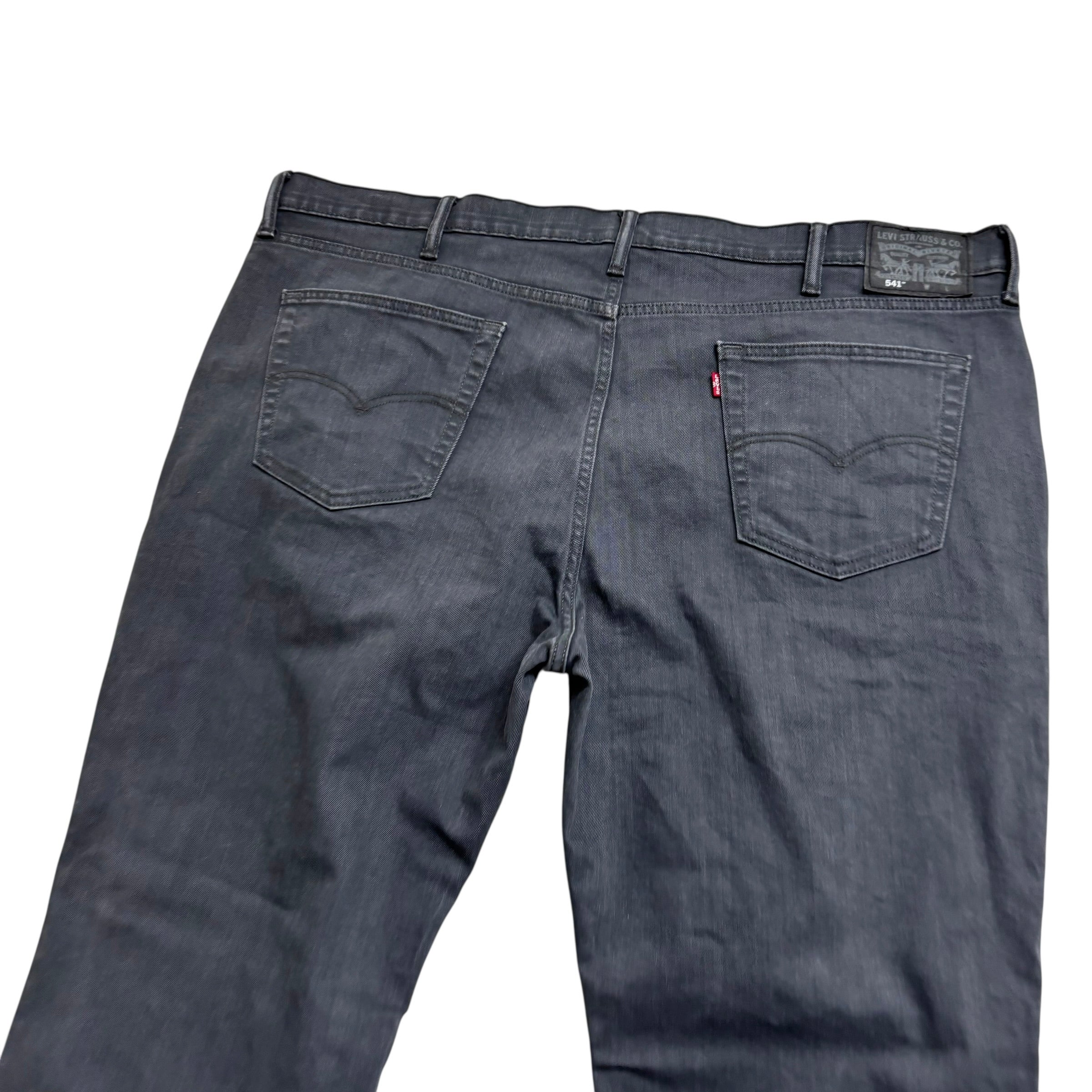 Levis 541 Jeans W48 L32 Mens Grey Athletic Tapered Fit Stretch Denim (E)