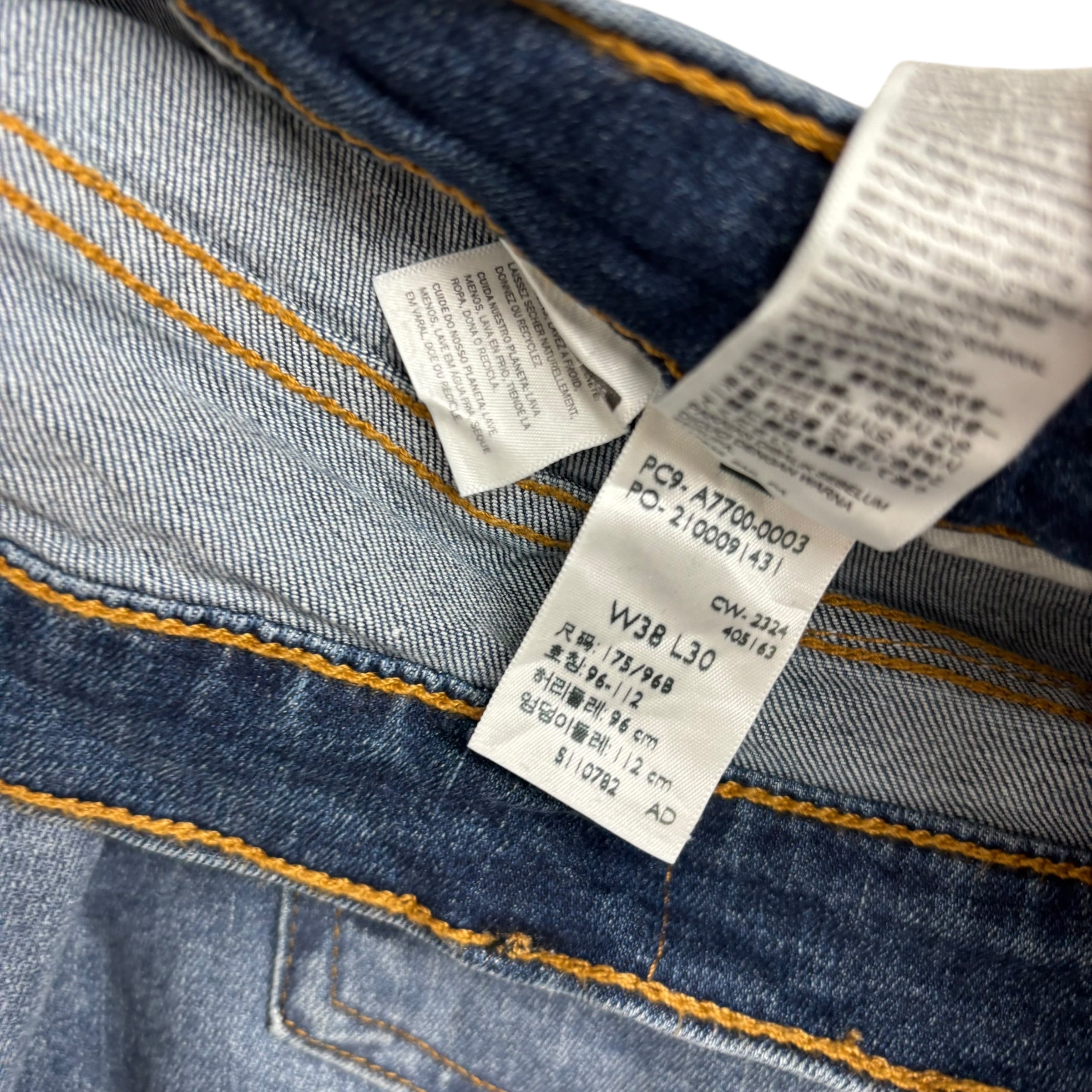 Levis 506 Jeans W38 L30 Mens Mid Blue Regular Straight Fit Stretch Denim (E)